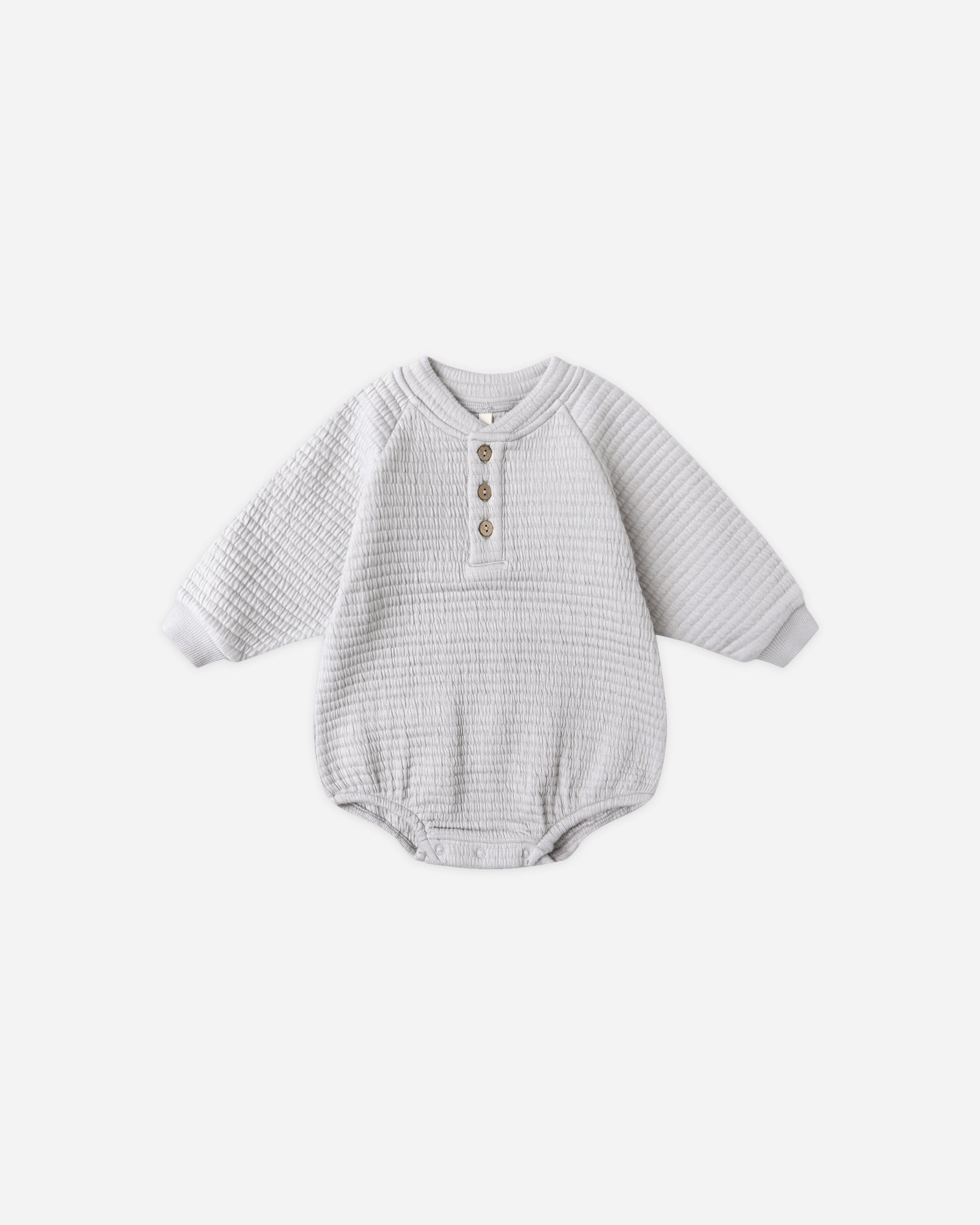 Henley Bubble Romper || Frost - Rylee + Cru | Kids Clothes | Trendy Baby Clothes | Modern Infant Outfits |