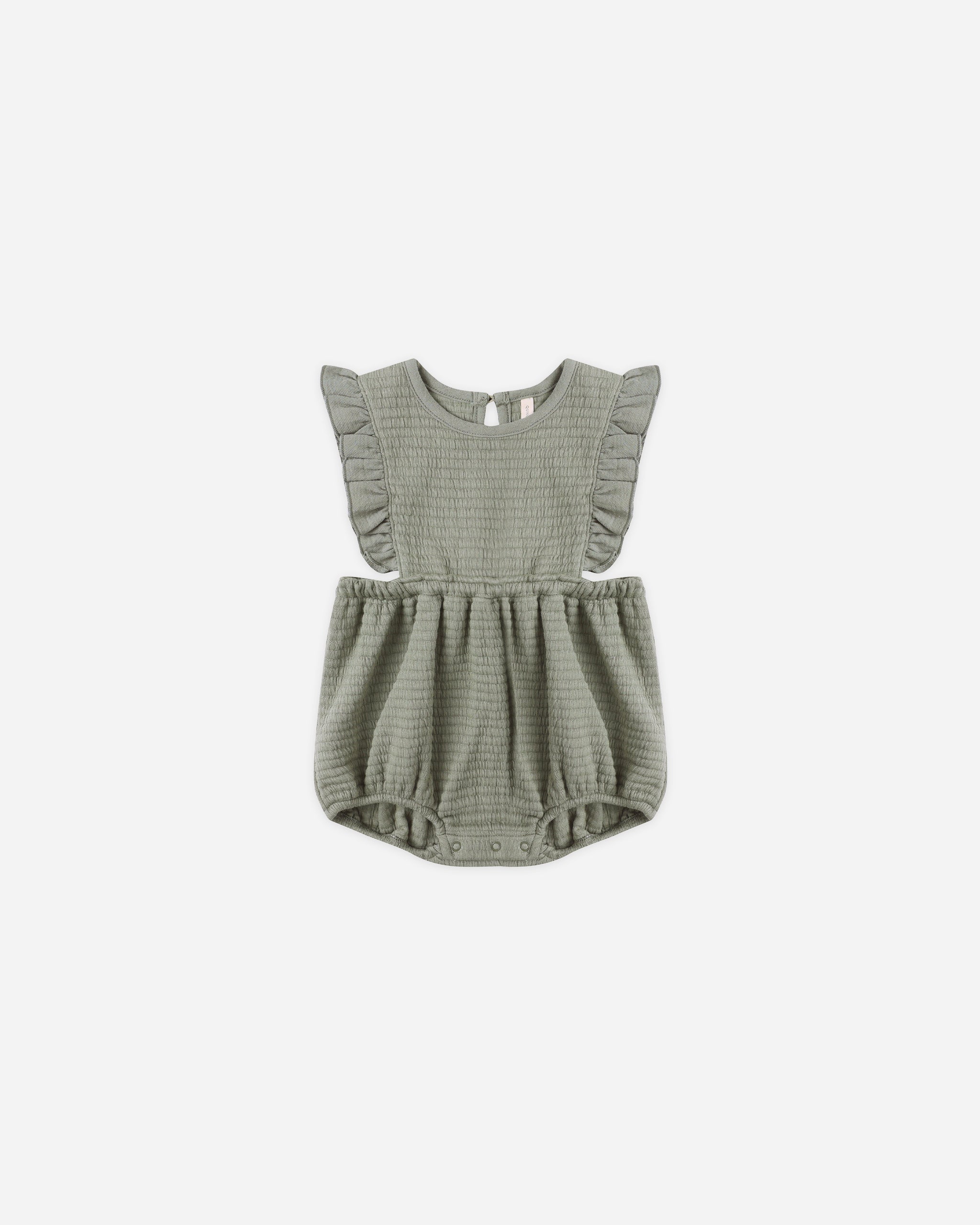 Ruffle Bubble Romper || Forest - Rylee + Cru | Kids Clothes | Trendy Baby Clothes | Modern Infant Outfits |