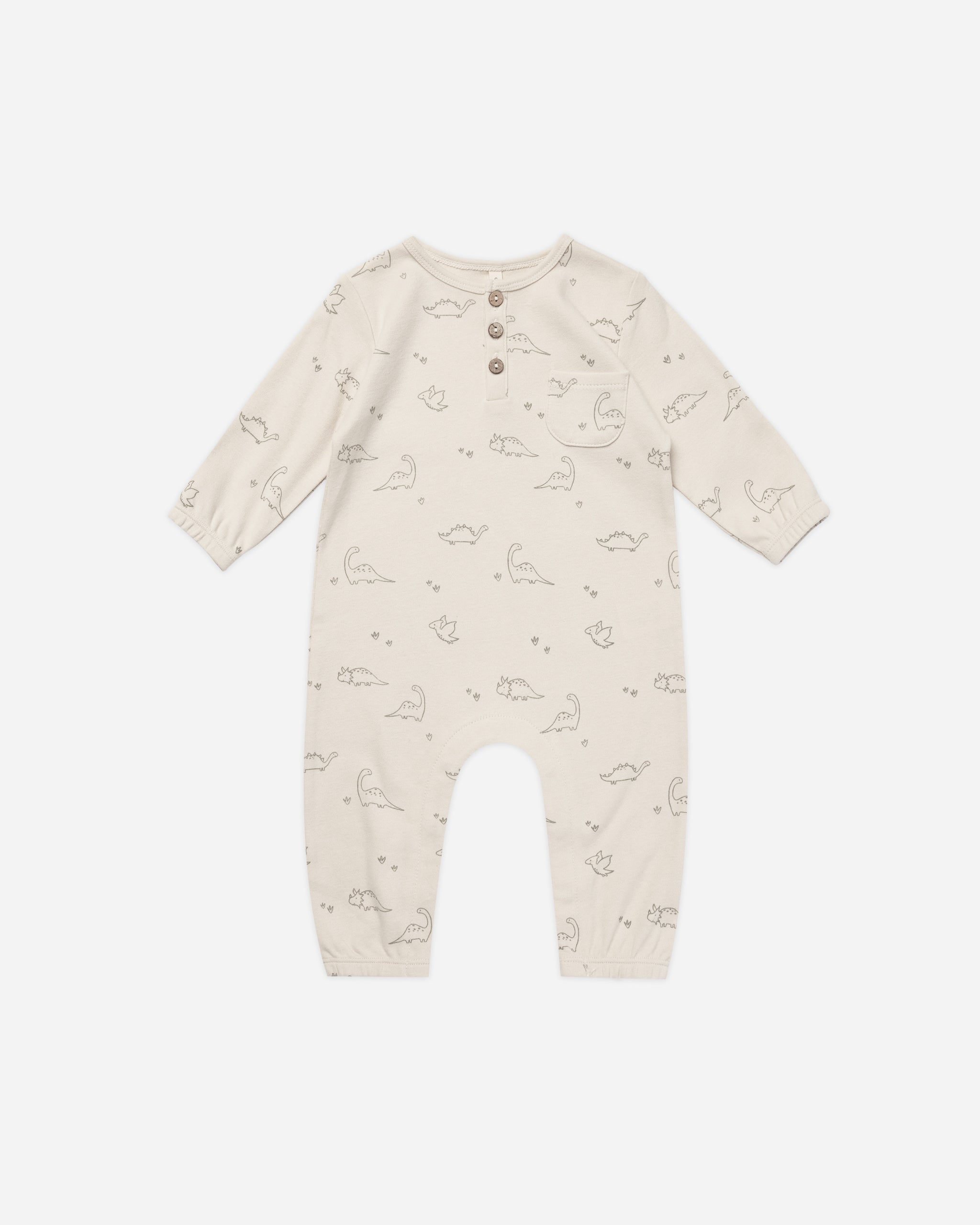 Long Sleeve Jumpsuit || Dinos - Rylee + Cru | Kids Clothes | Trendy Baby Clothes | Modern Infant Outfits |