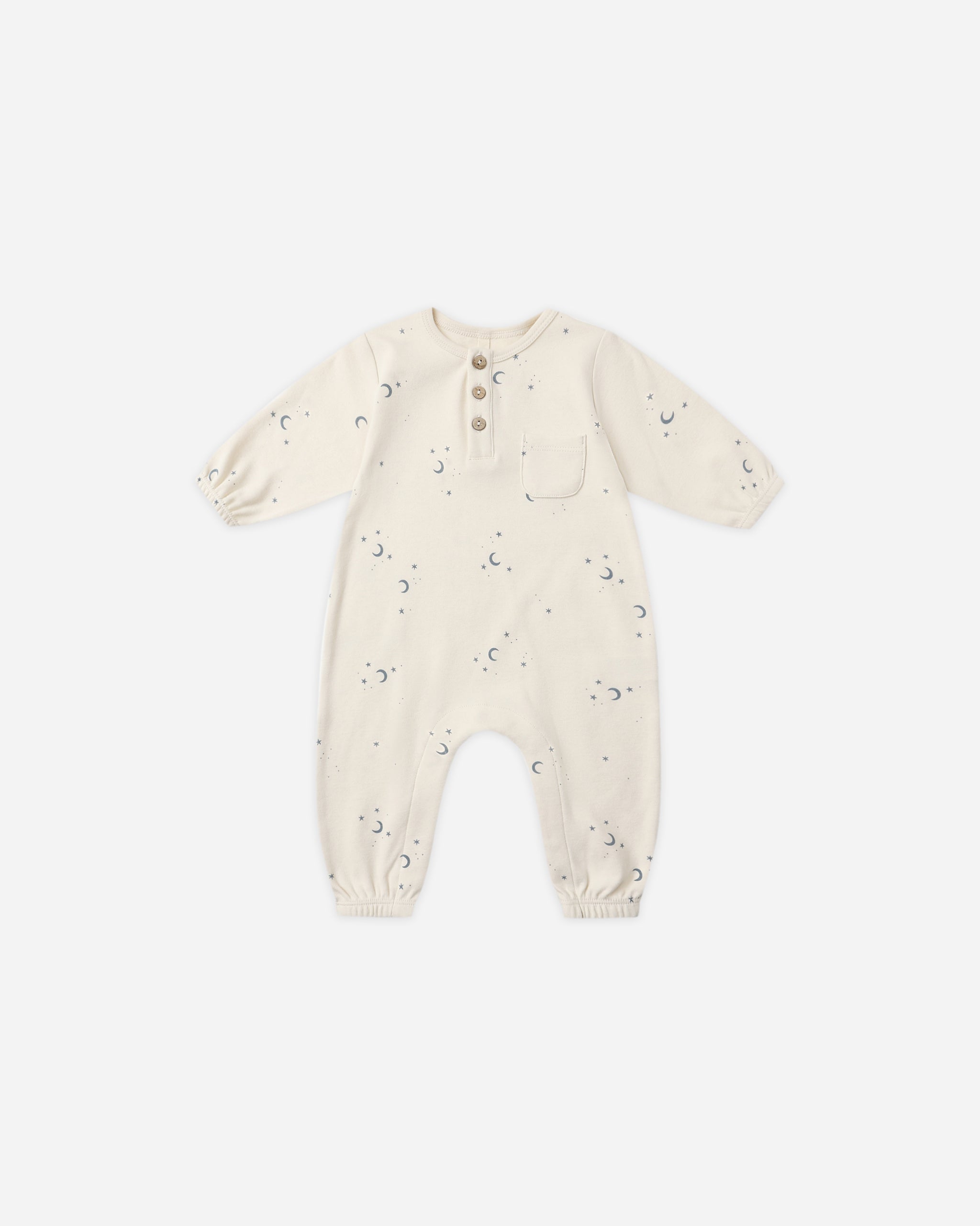 Long Sleeve Pocket Jumpsuit || Moons - Rylee + Cru | Kids Clothes | Trendy Baby Clothes | Modern Infant Outfits |