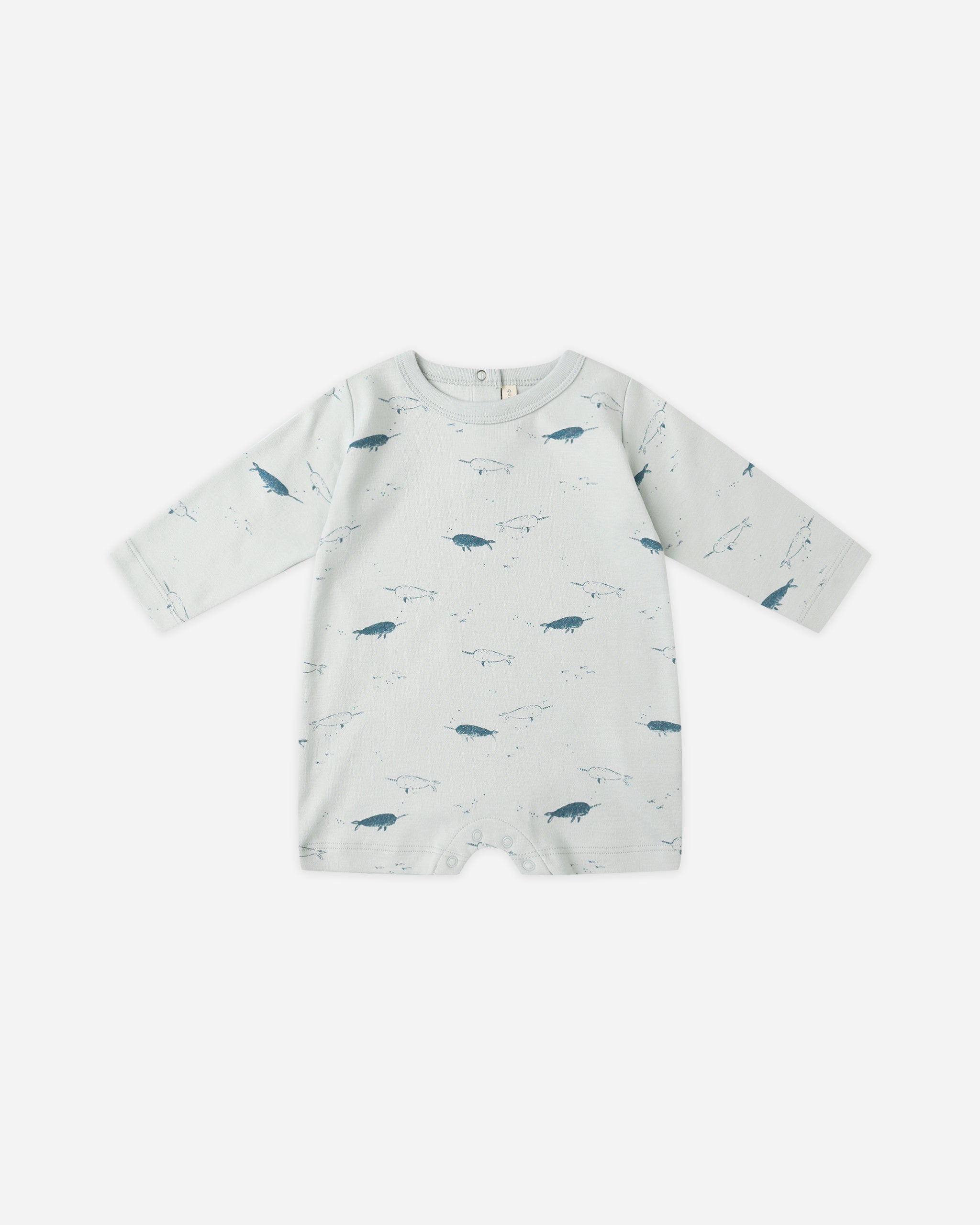 Long Sleeve Romper || Narwhals - Rylee + Cru | Kids Clothes | Trendy Baby Clothes | Modern Infant Outfits |