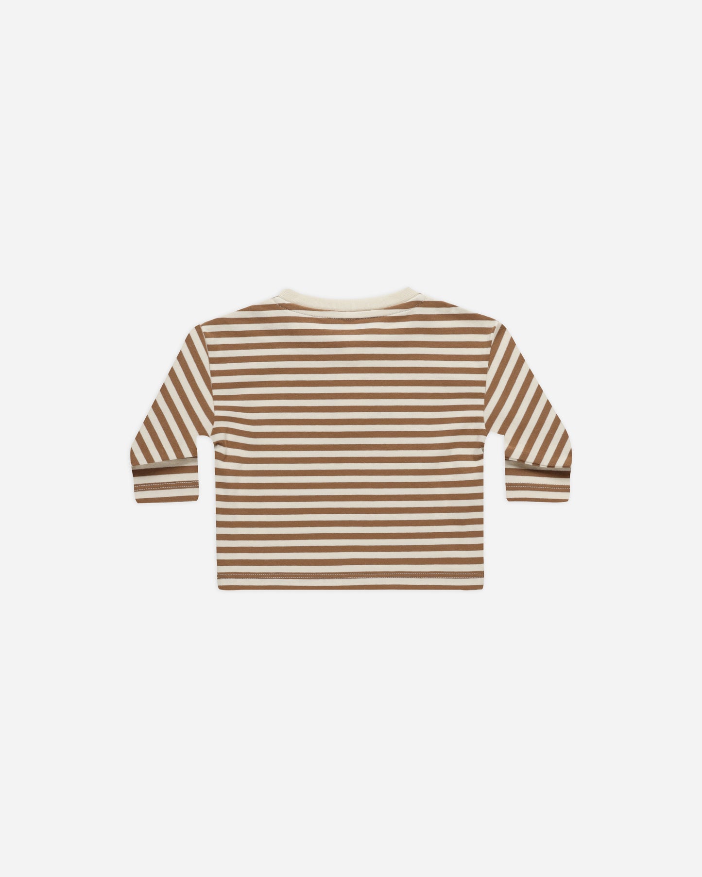 Long Sleeve Henley Tee || Cinnamon Stripe