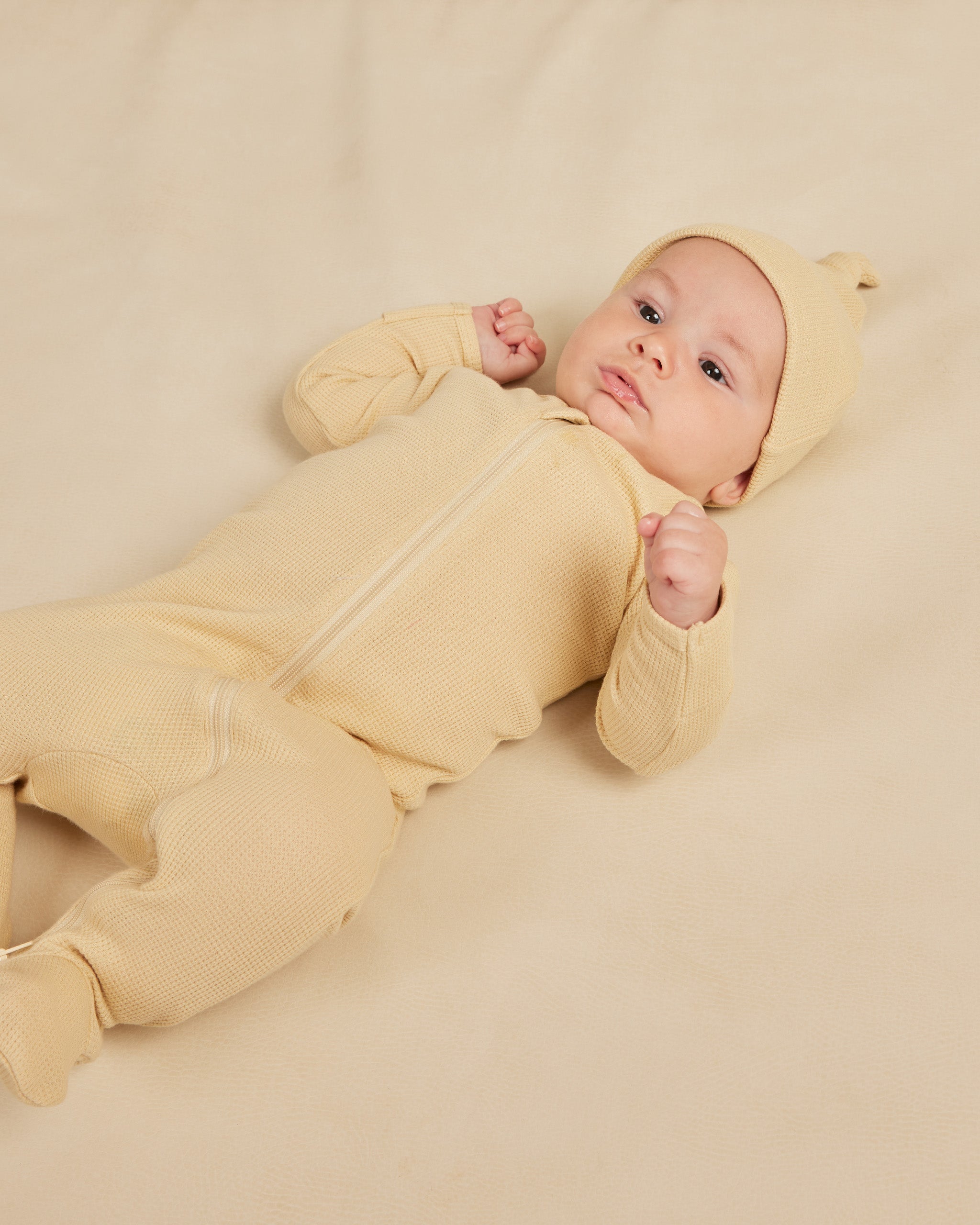 Waffle Zip Footie || Lemon - Rylee + Cru | Kids Clothes | Trendy Baby Clothes | Modern Infant Outfits |