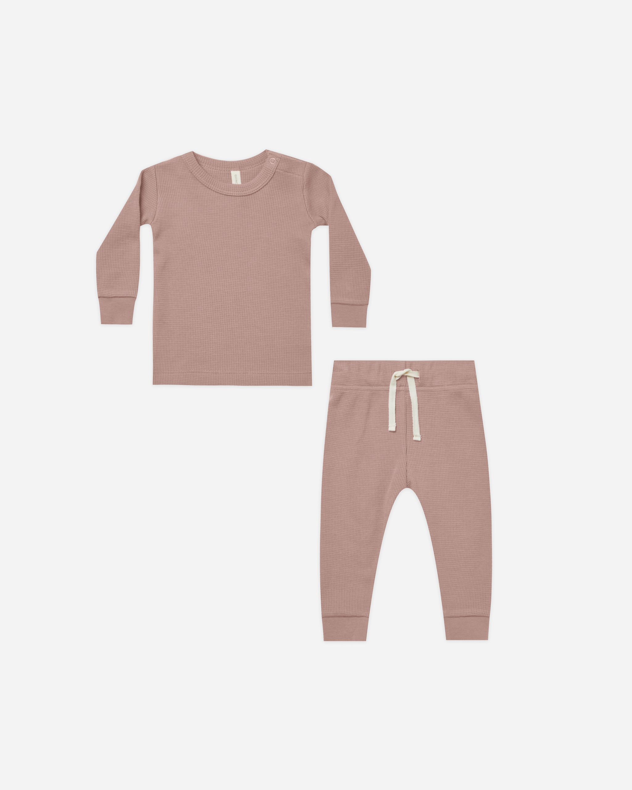 Waffle Top + Pant Set || Mauve - Rylee + Cru | Kids Clothes | Trendy Baby Clothes | Modern Infant Outfits |