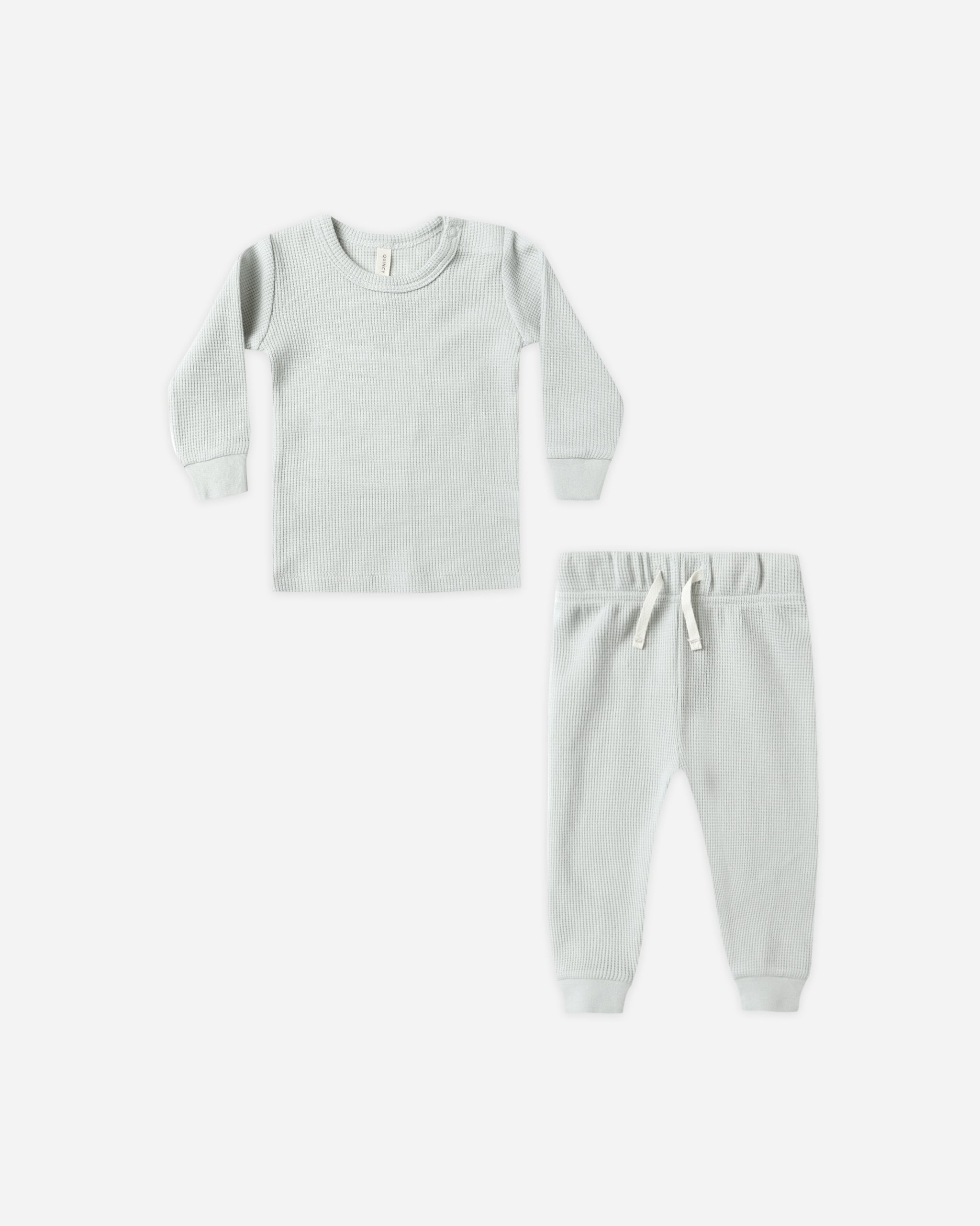 Waffle Top + Pant Set || Ice Blue - Rylee + Cru | Kids Clothes | Trendy Baby Clothes | Modern Infant Outfits |