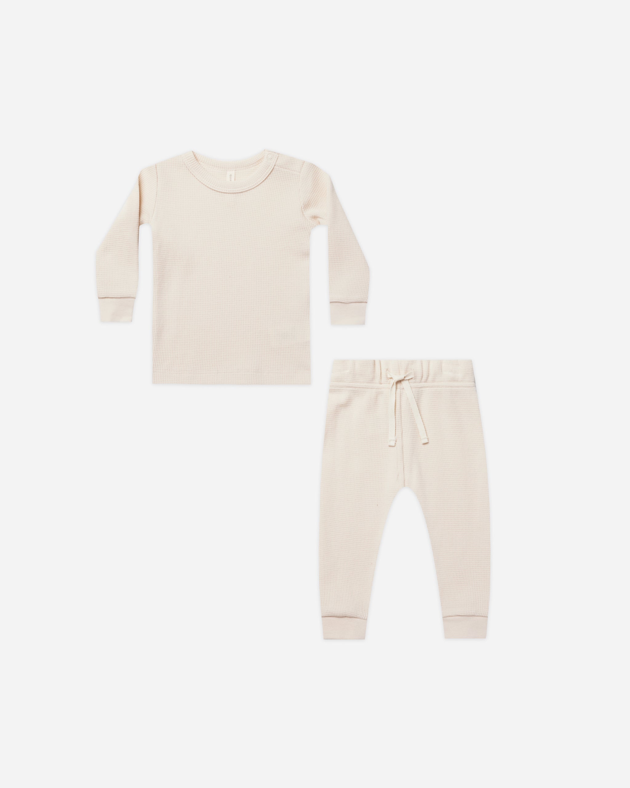 Waffle Top + Pant Set || Natural - Rylee + Cru | Kids Clothes | Trendy Baby Clothes | Modern Infant Outfits |