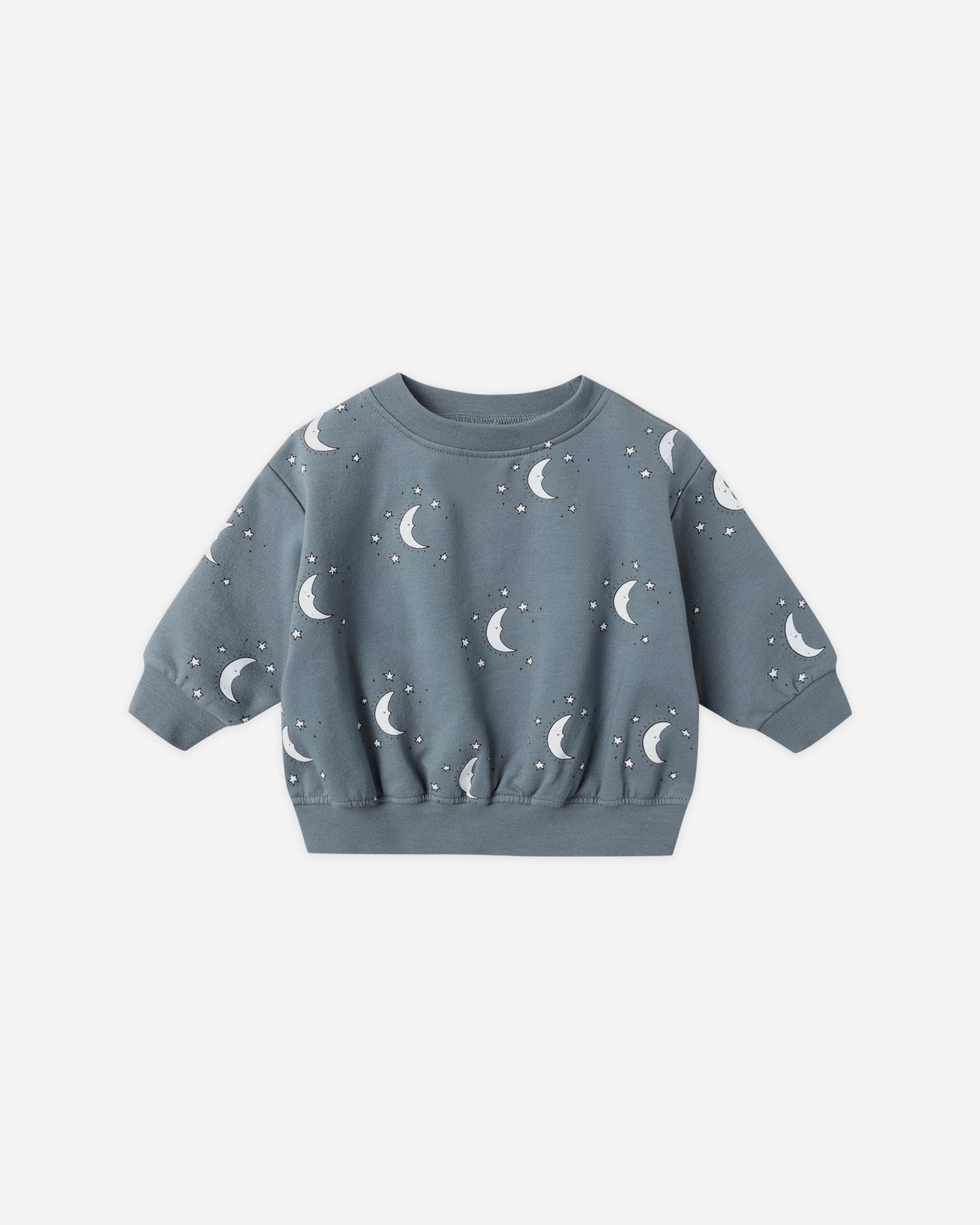 Relaxed Fleece Sweatshirt || Silver Moons - Rylee + Cru | Kids Clothes | Trendy Baby Clothes | Modern Infant Outfits |