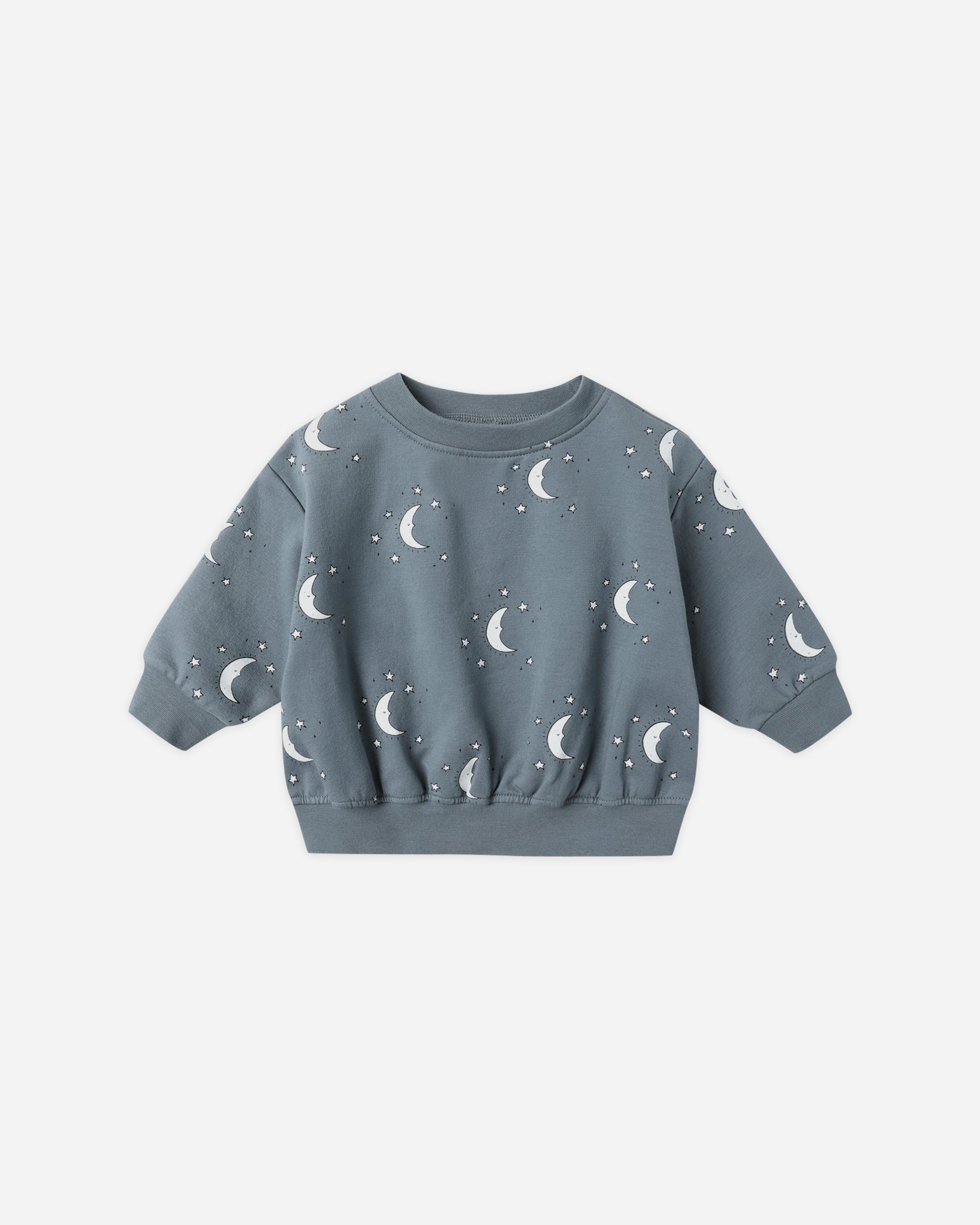 Relaxed Fleece Sweatshirt || Silver Moons - Rylee + Cru | Kids Clothes | Trendy Baby Clothes | Modern Infant Outfits |