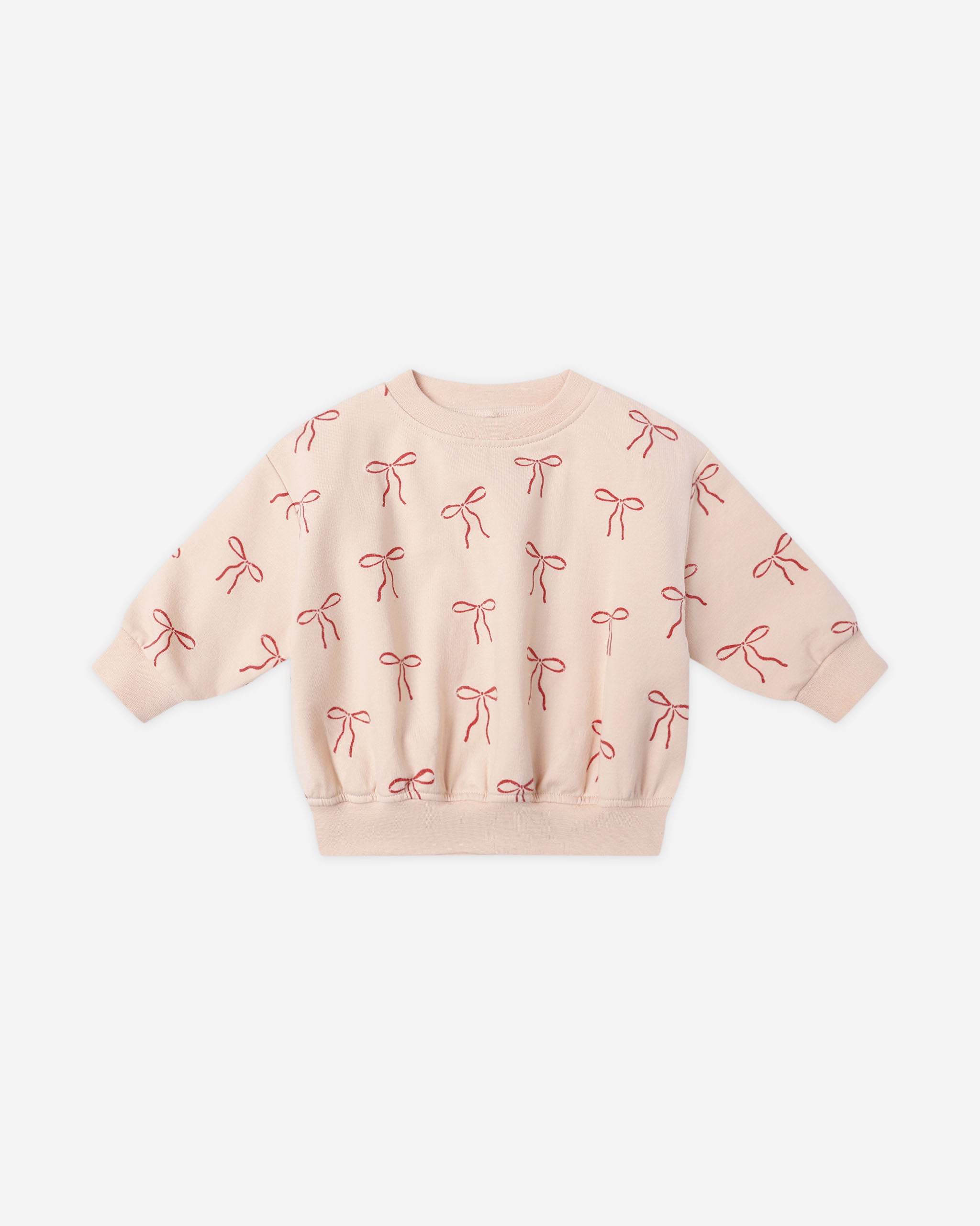 Relaxed Fleece Sweatshirt || Red Bows - Rylee + Cru | Kids Clothes | Trendy Baby Clothes | Modern Infant Outfits |