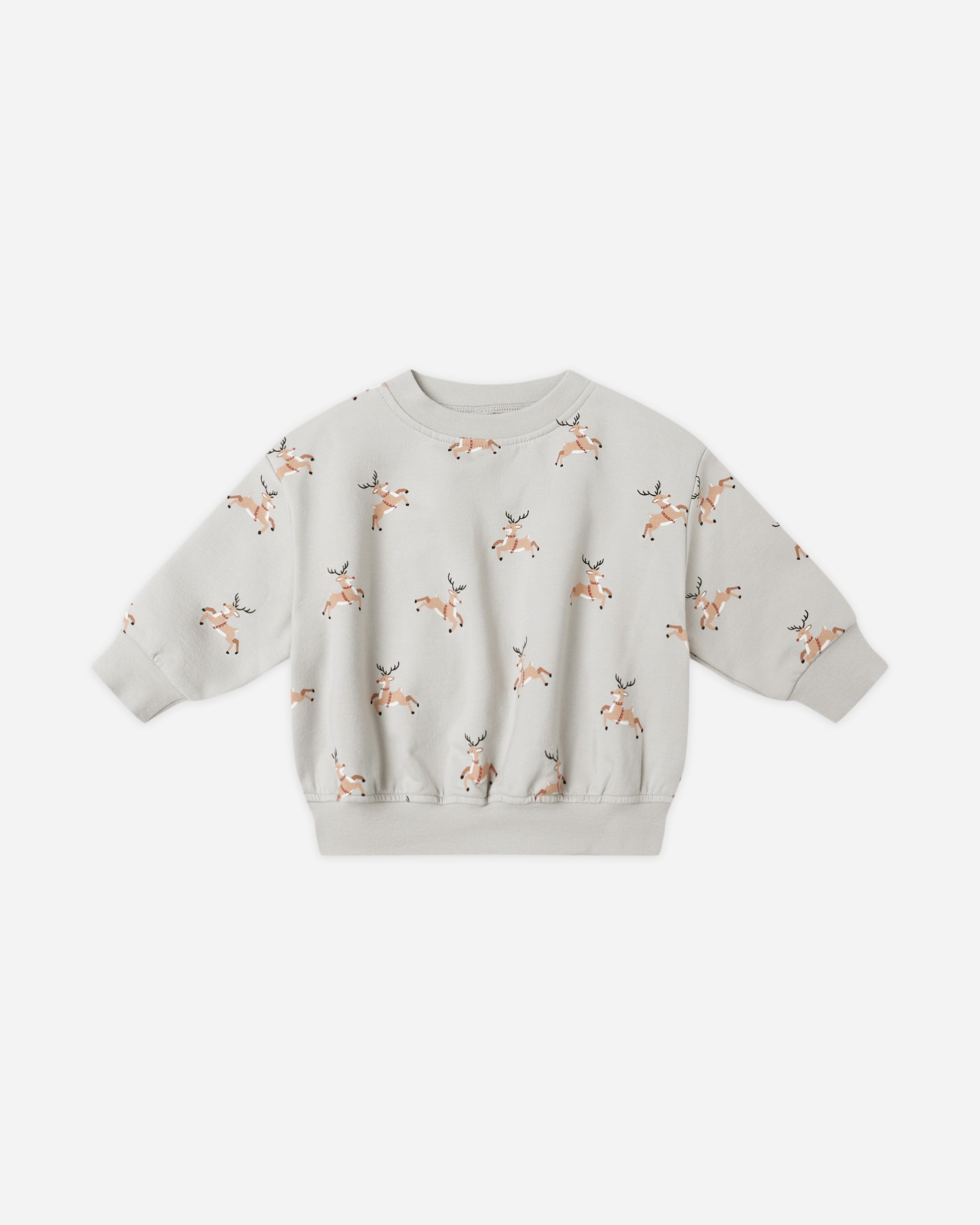 Relaxed Fleece Sweatshirt || Reindeer - Rylee + Cru | Kids Clothes | Trendy Baby Clothes | Modern Infant Outfits |