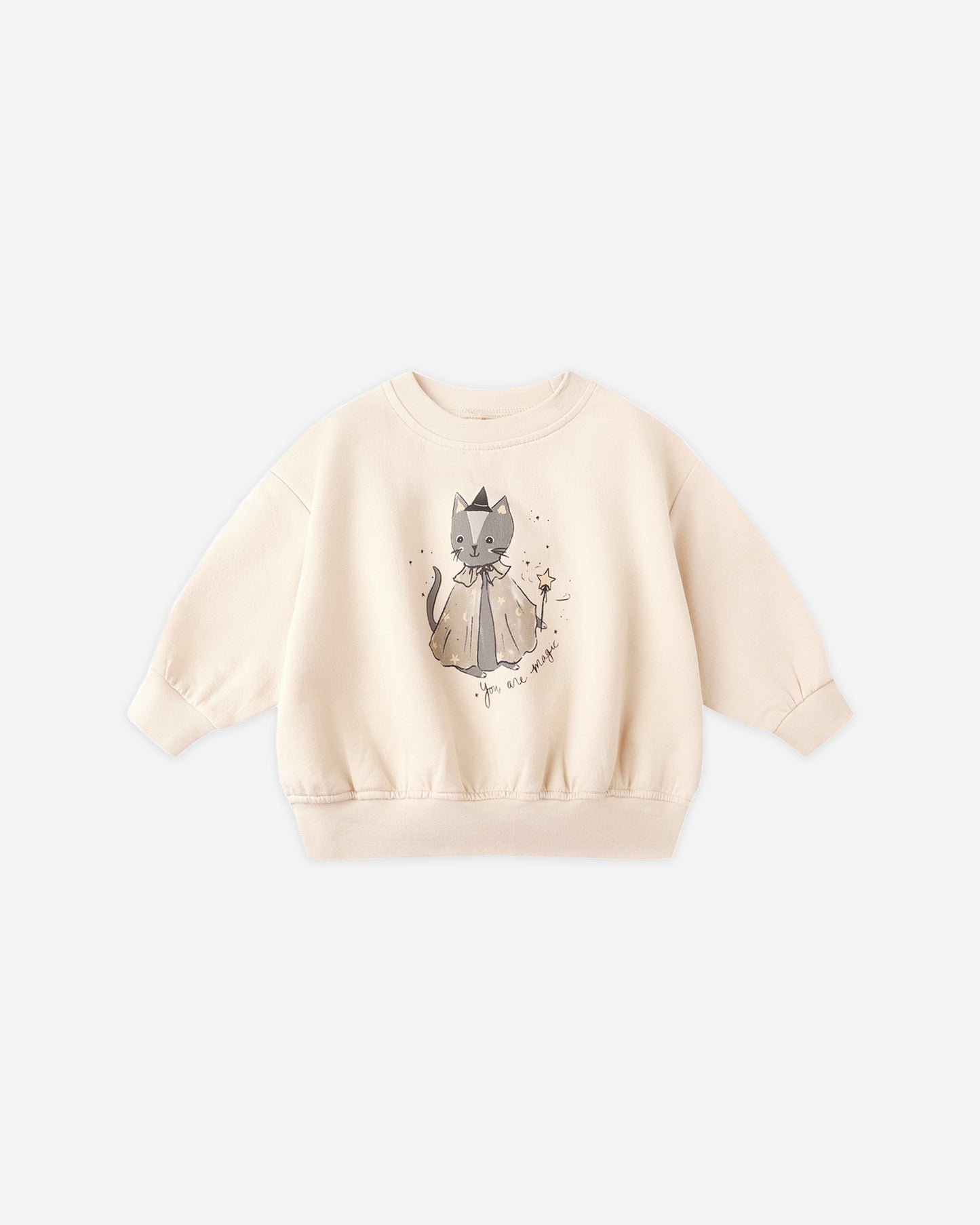 Relaxed Fleece Sweatshirt || Magic Cat - Rylee + Cru | Kids Clothes | Trendy Baby Clothes | Modern Infant Outfits |