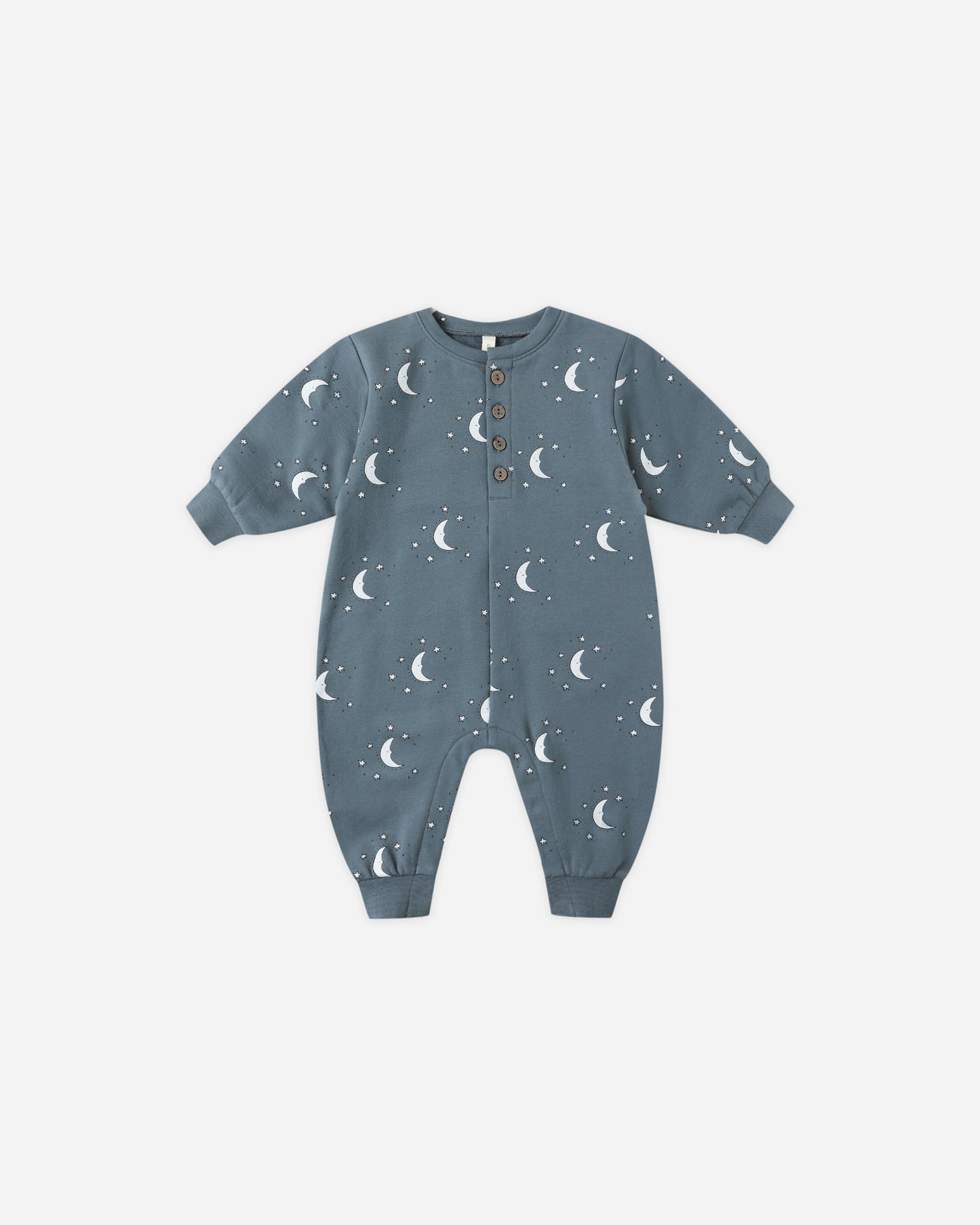 Relaxed Fleece Jumpsuit || Silver Moons - Rylee + Cru | Kids Clothes | Trendy Baby Clothes | Modern Infant Outfits |