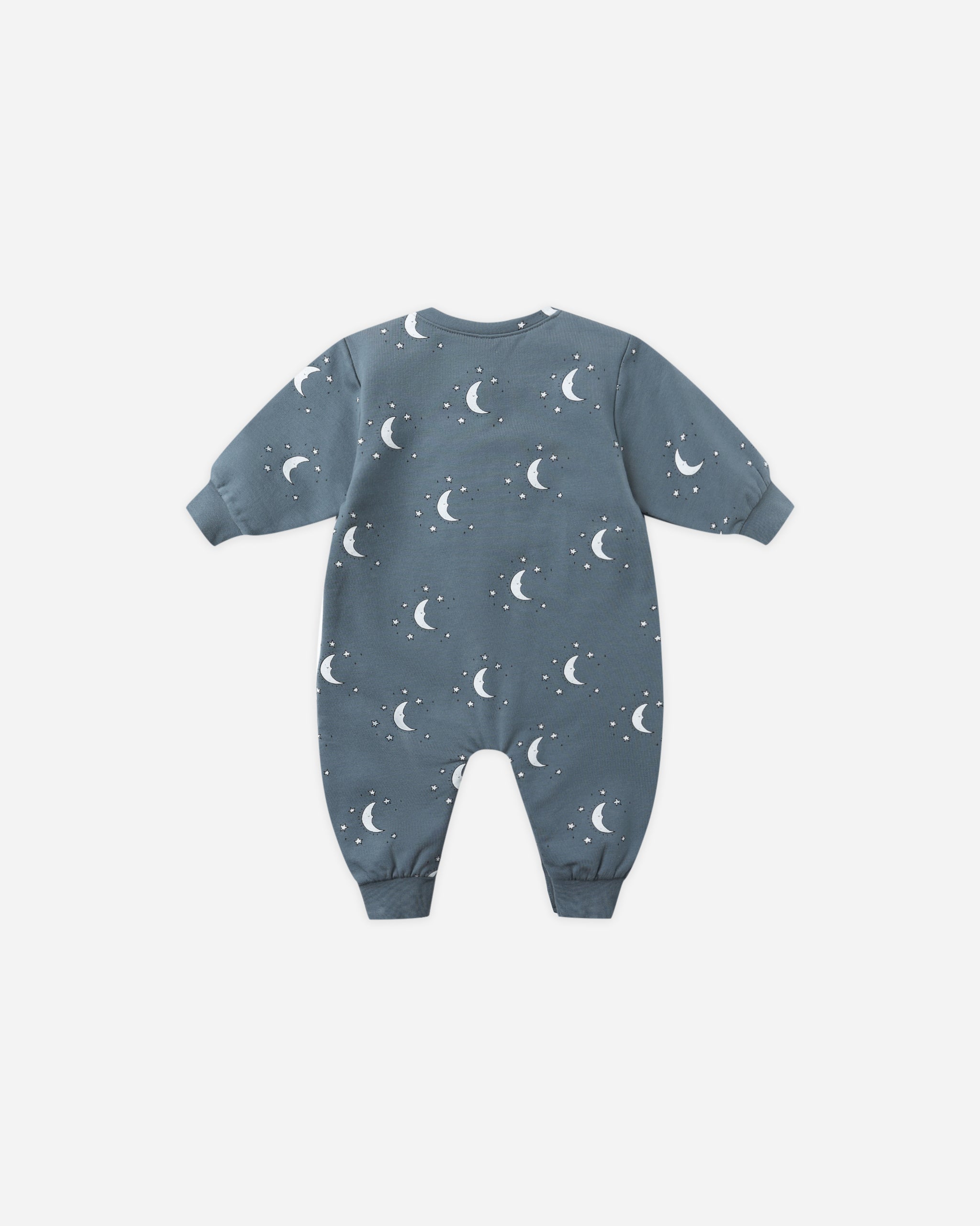 Relaxed Fleece Jumpsuit || Silver Moons - Rylee + Cru | Kids Clothes | Trendy Baby Clothes | Modern Infant Outfits |