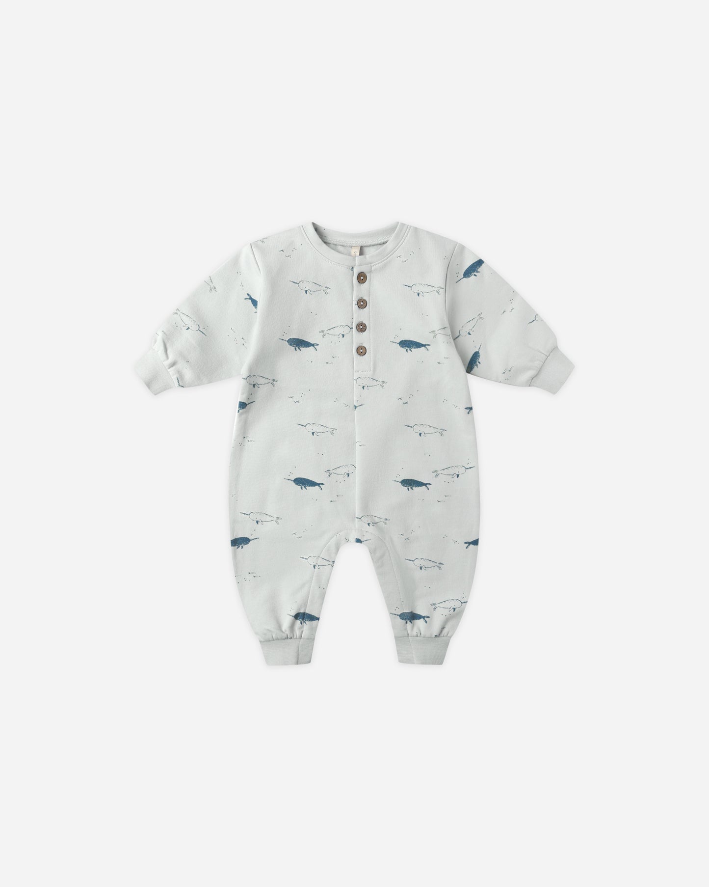 Relaxed Fleece Jumpsuit || Narwhals - Rylee + Cru | Kids Clothes | Trendy Baby Clothes | Modern Infant Outfits |