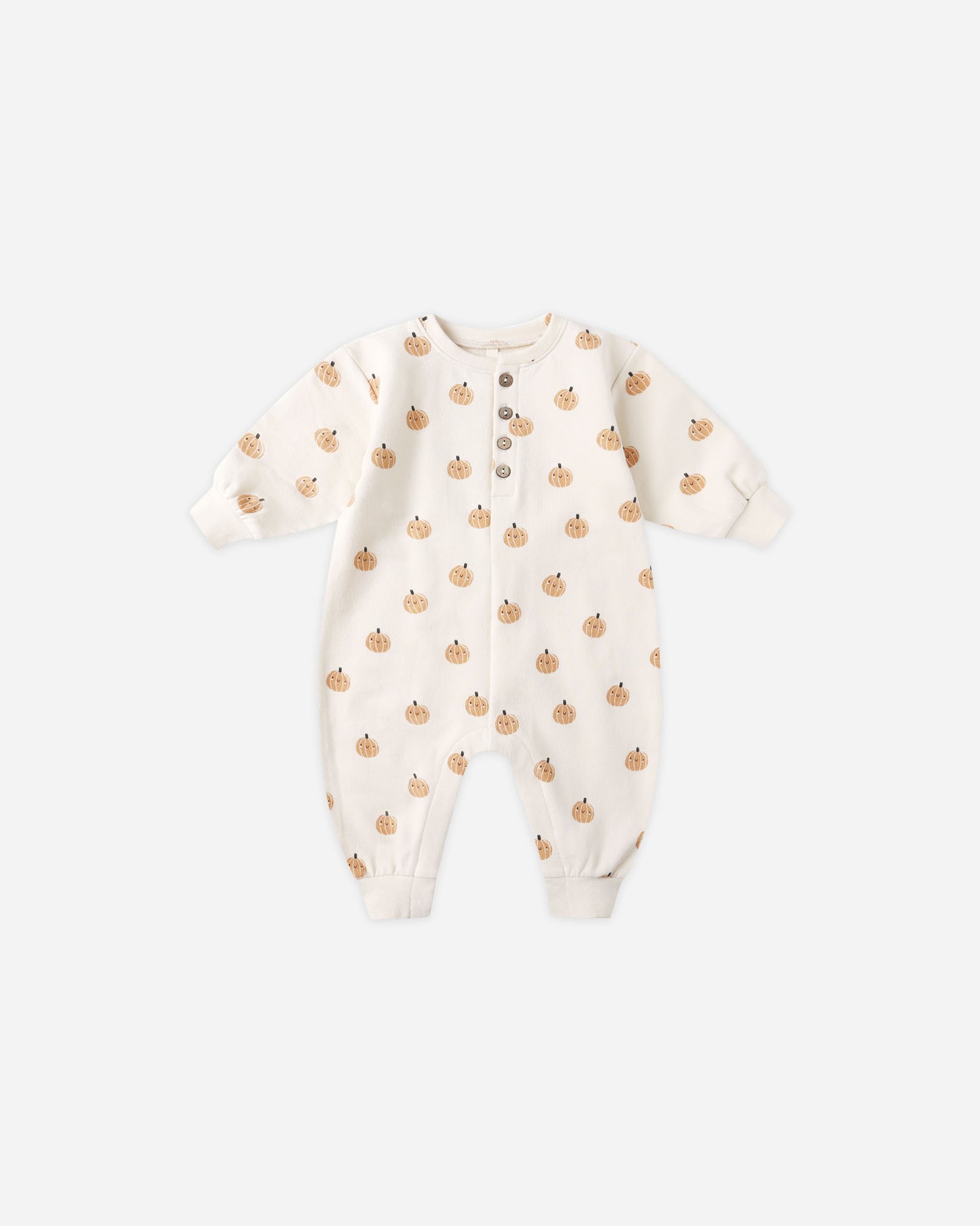 Relaxed Fleece Jumpsuit || Smiley Pumpkins - Rylee + Cru | Kids Clothes | Trendy Baby Clothes | Modern Infant Outfits |