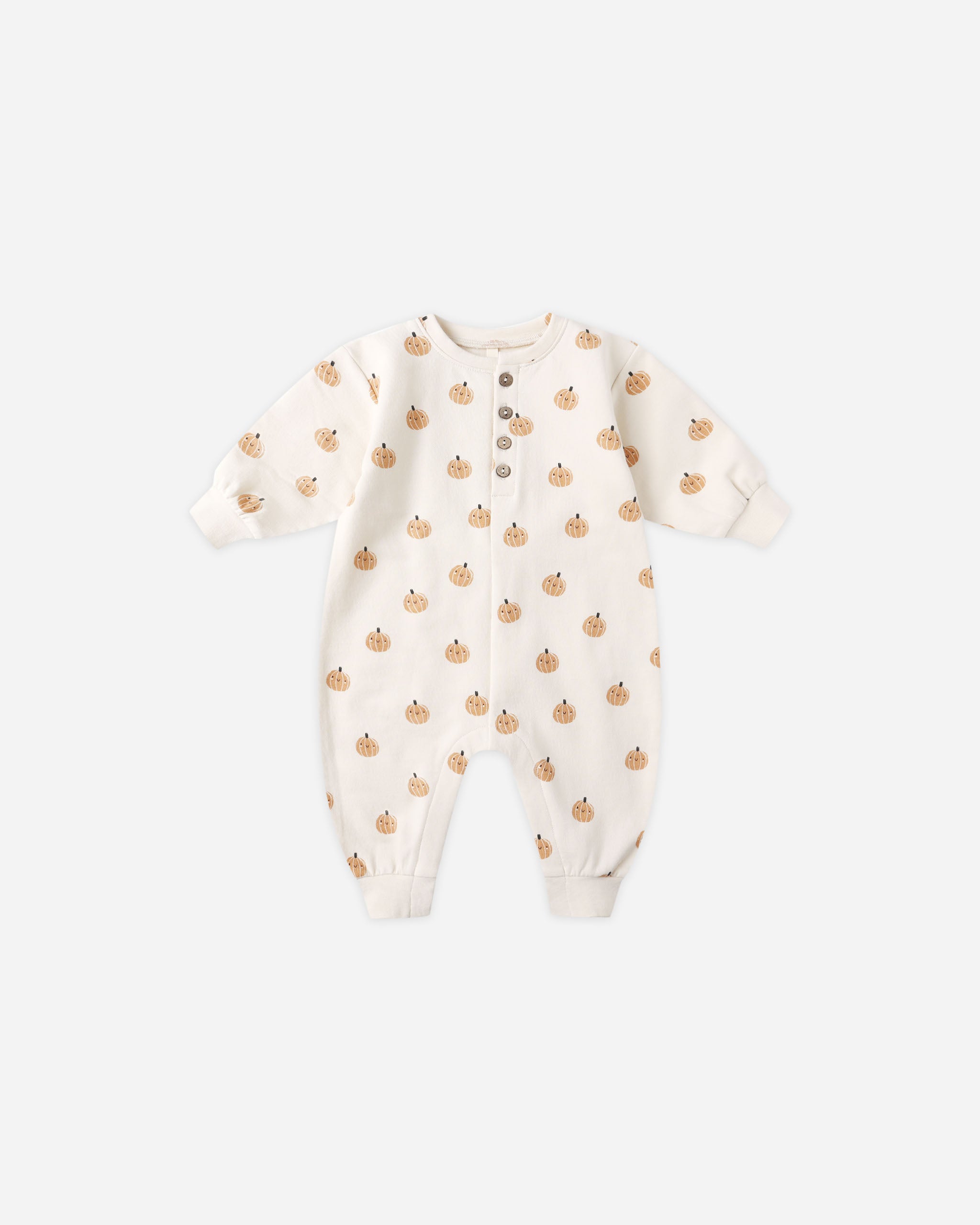 Relaxed Fleece Jumpsuit || Smiley Pumpkins - Rylee + Cru | Kids Clothes | Trendy Baby Clothes | Modern Infant Outfits |