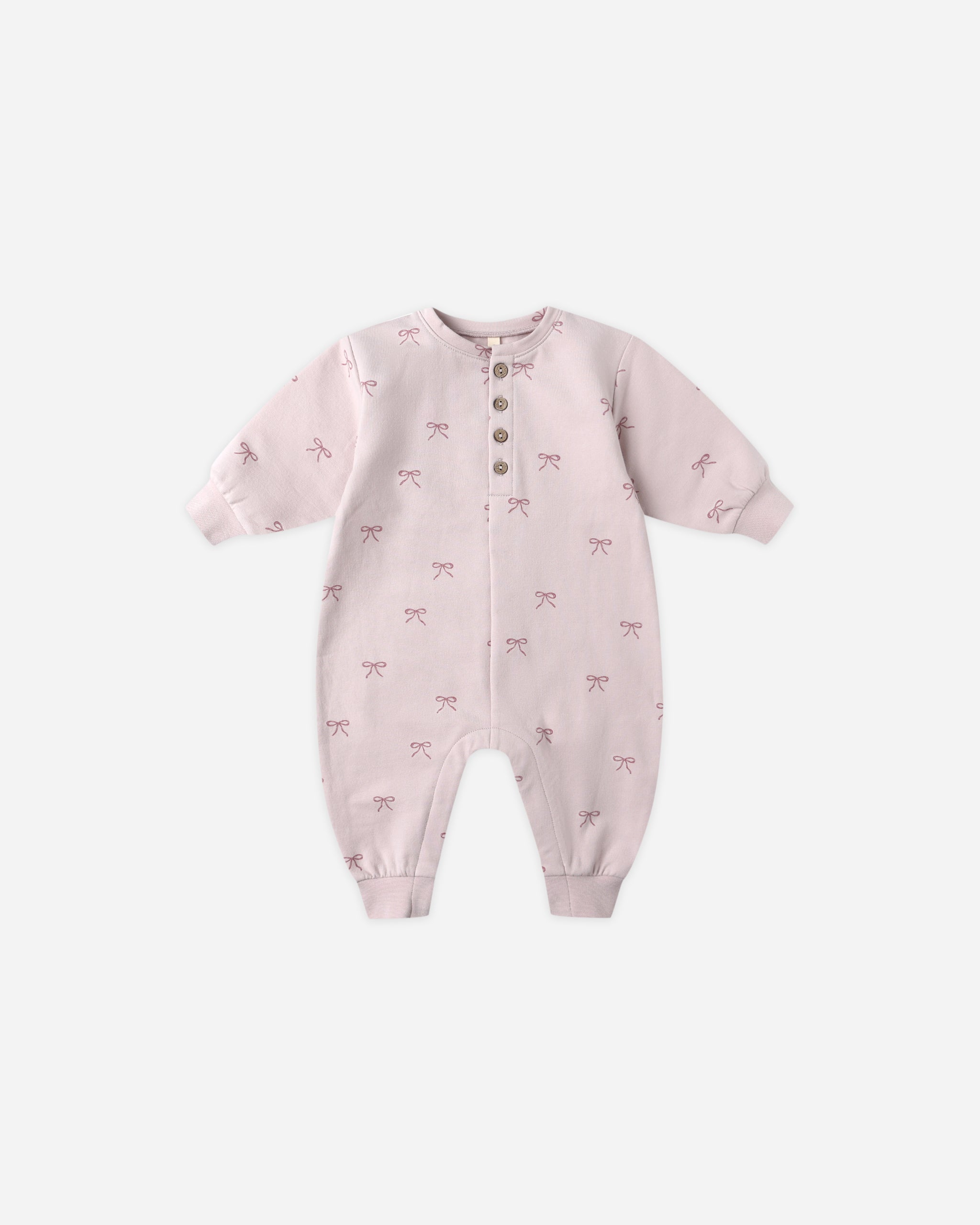 Relaxed Fleece Jumpsuit || Bows - Rylee + Cru | Kids Clothes | Trendy Baby Clothes | Modern Infant Outfits |
