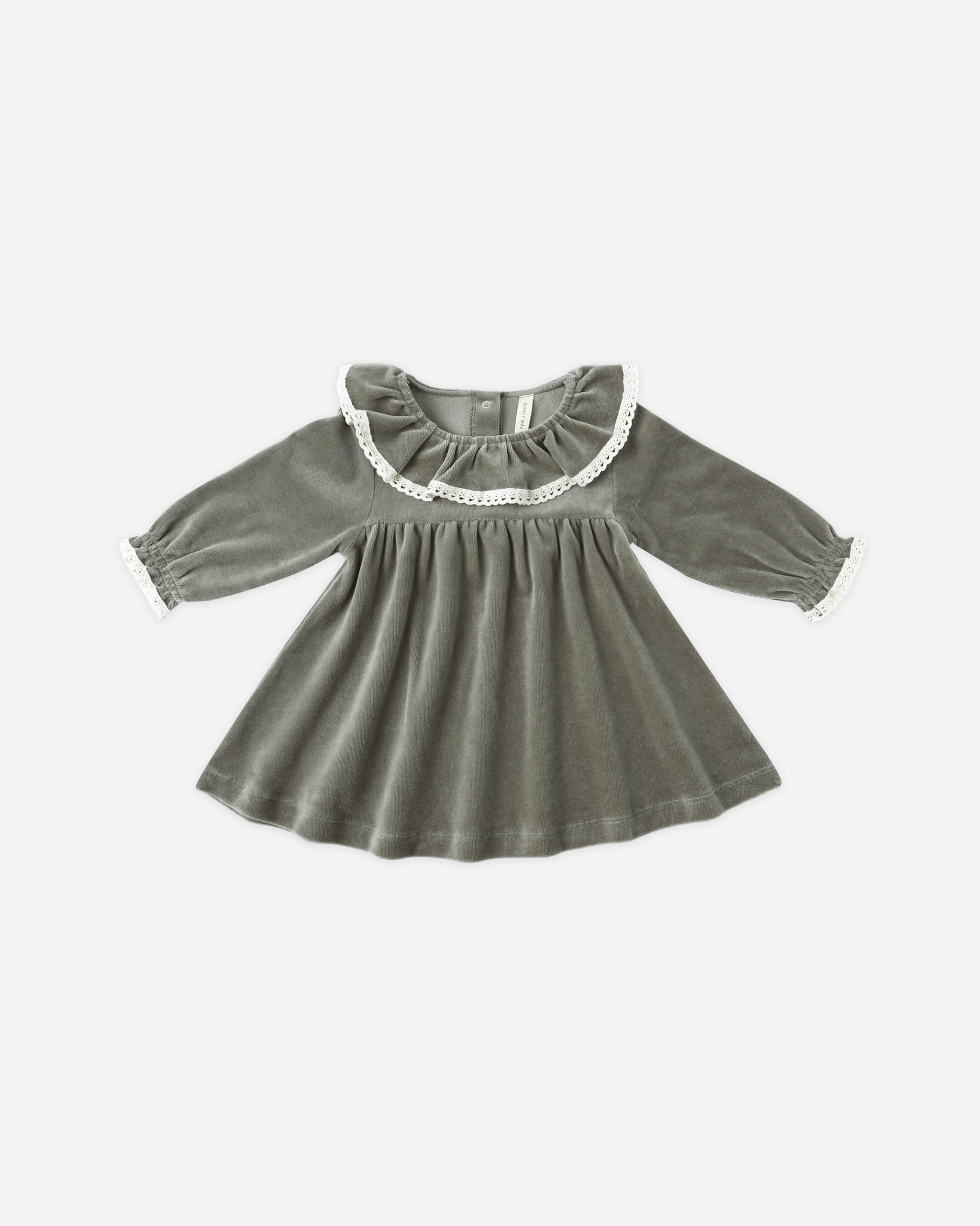 Velour Baby Dress || Forest - Rylee + Cru | Kids Clothes | Trendy Baby Clothes | Modern Infant Outfits |