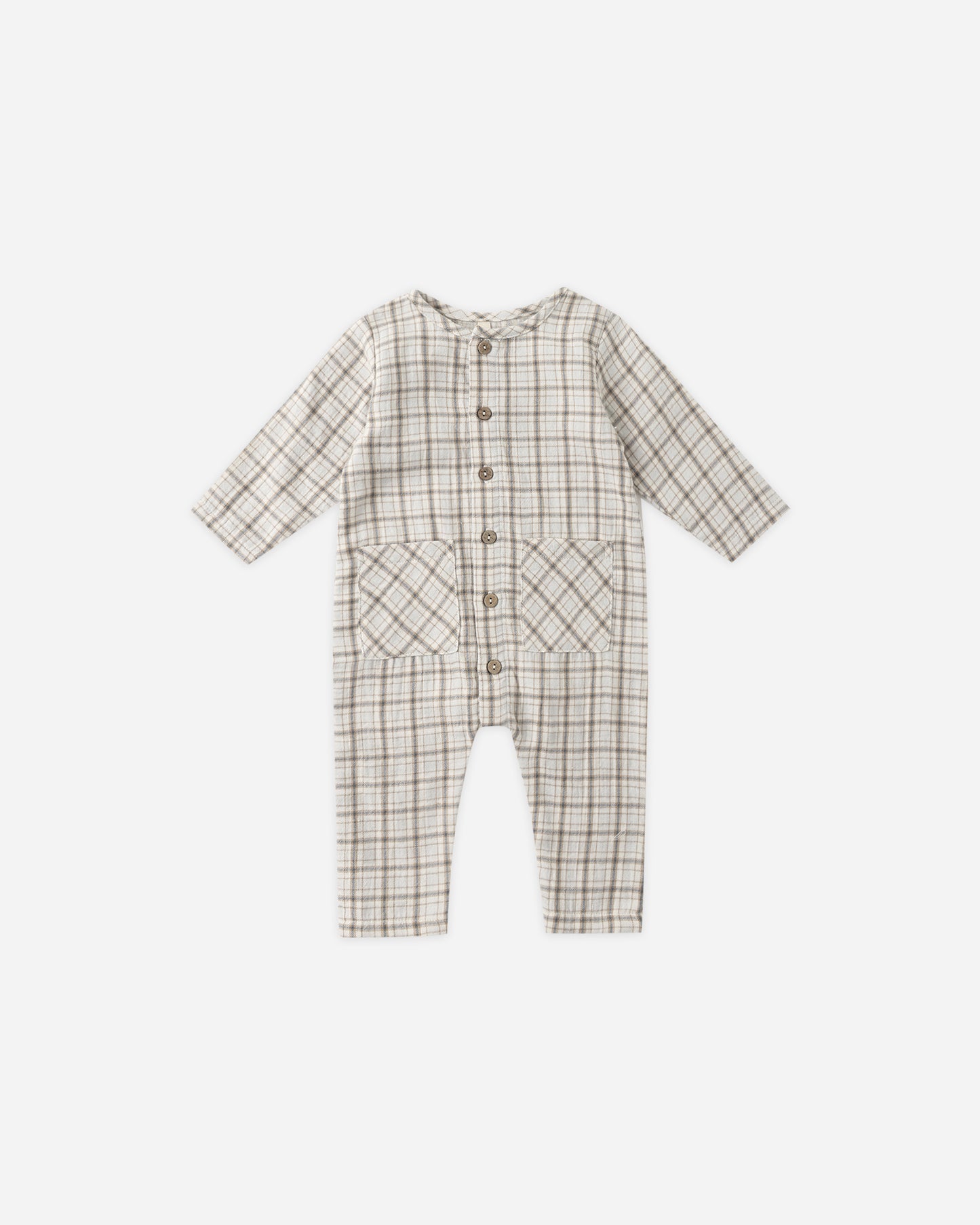 Pocketed Woven Jumpsuit || Blue Plaid - Rylee + Cru | Kids Clothes | Trendy Baby Clothes | Modern Infant Outfits |