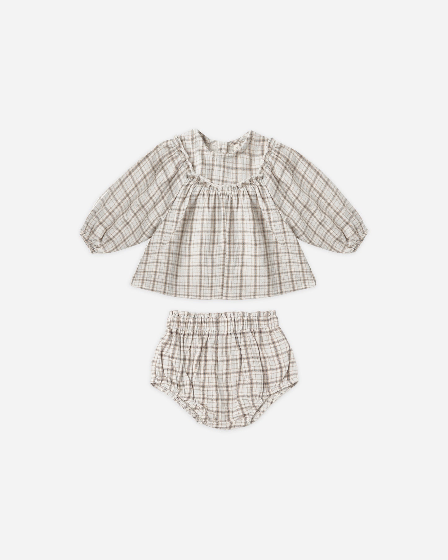 Mia Top + Bloomer Set || Blue Plaid - Rylee + Cru | Kids Clothes | Trendy Baby Clothes | Modern Infant Outfits |