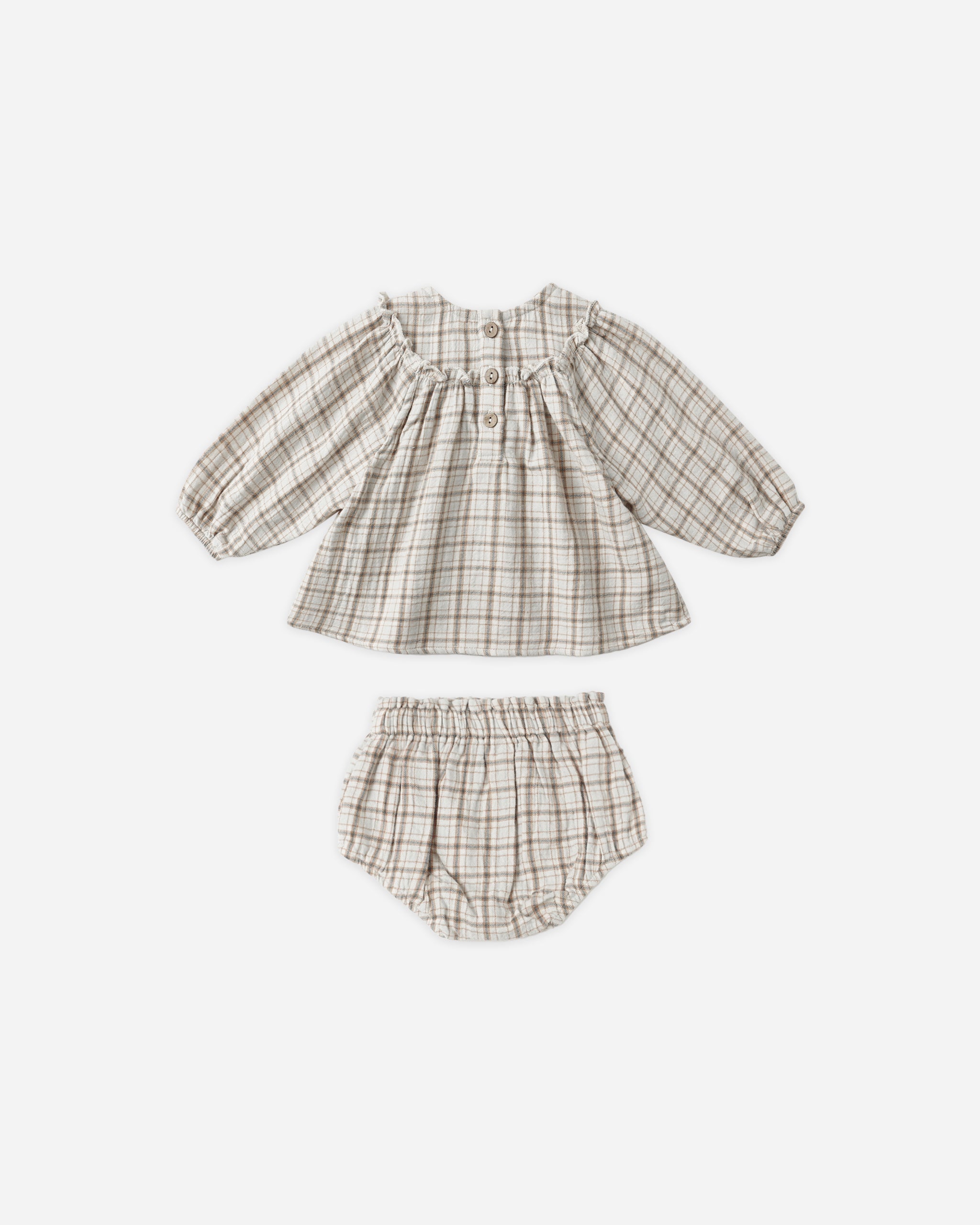 Mia Top + Bloomer Set || Blue Plaid - Rylee + Cru | Kids Clothes | Trendy Baby Clothes | Modern Infant Outfits |