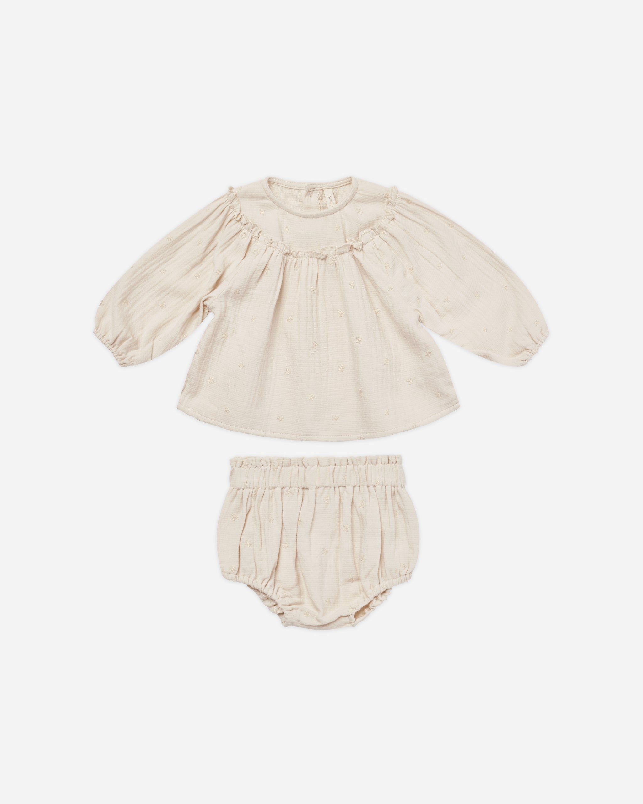 Balloon Sleeve Blouse + Bloomer Set || Daisy Embroidery - Rylee + Cru | Kids Clothes | Trendy Baby Clothes | Modern Infant Outfits |