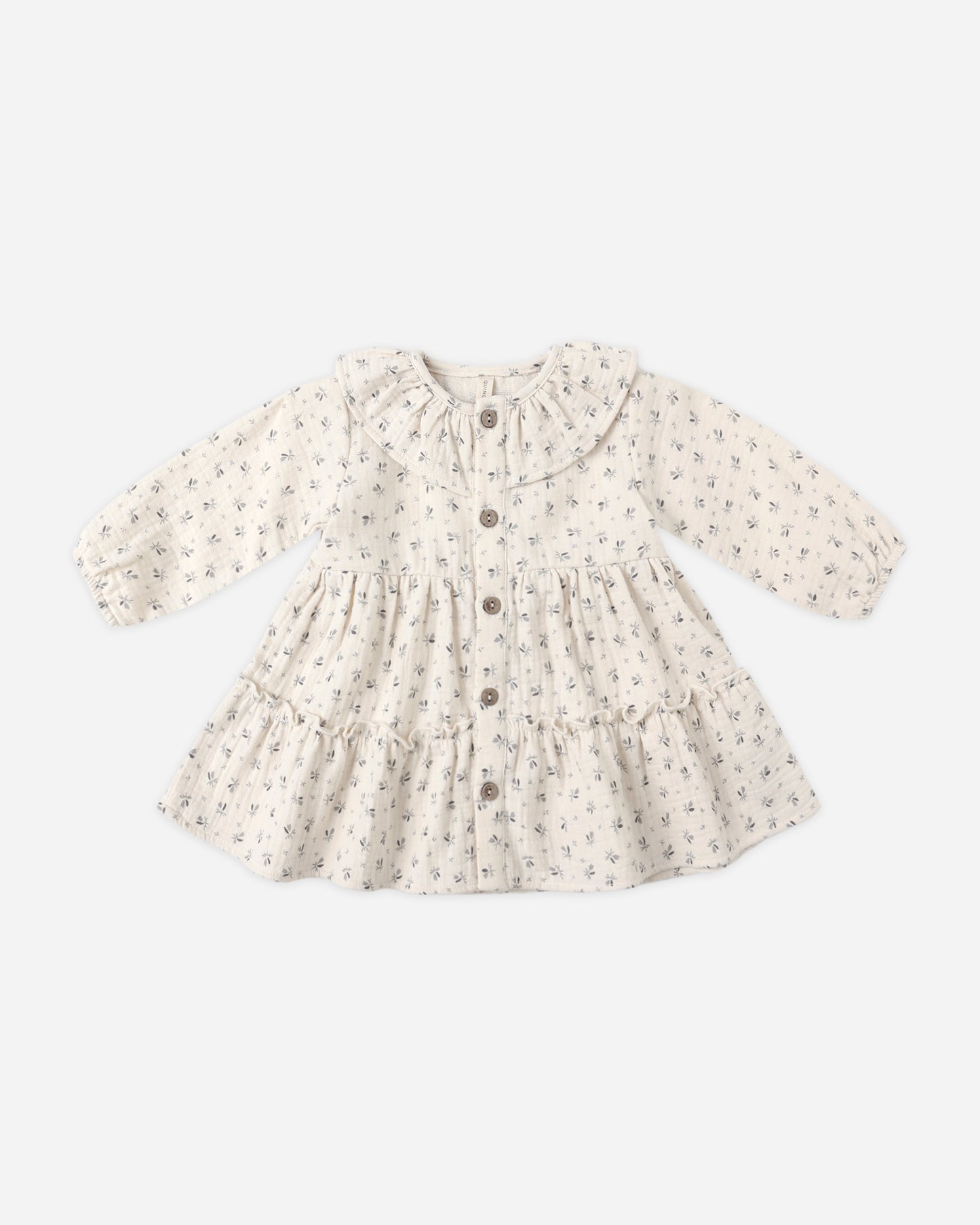 Ruffle Collar Button Dress || Bluebell - Rylee + Cru | Kids Clothes | Trendy Baby Clothes | Modern Infant Outfits |