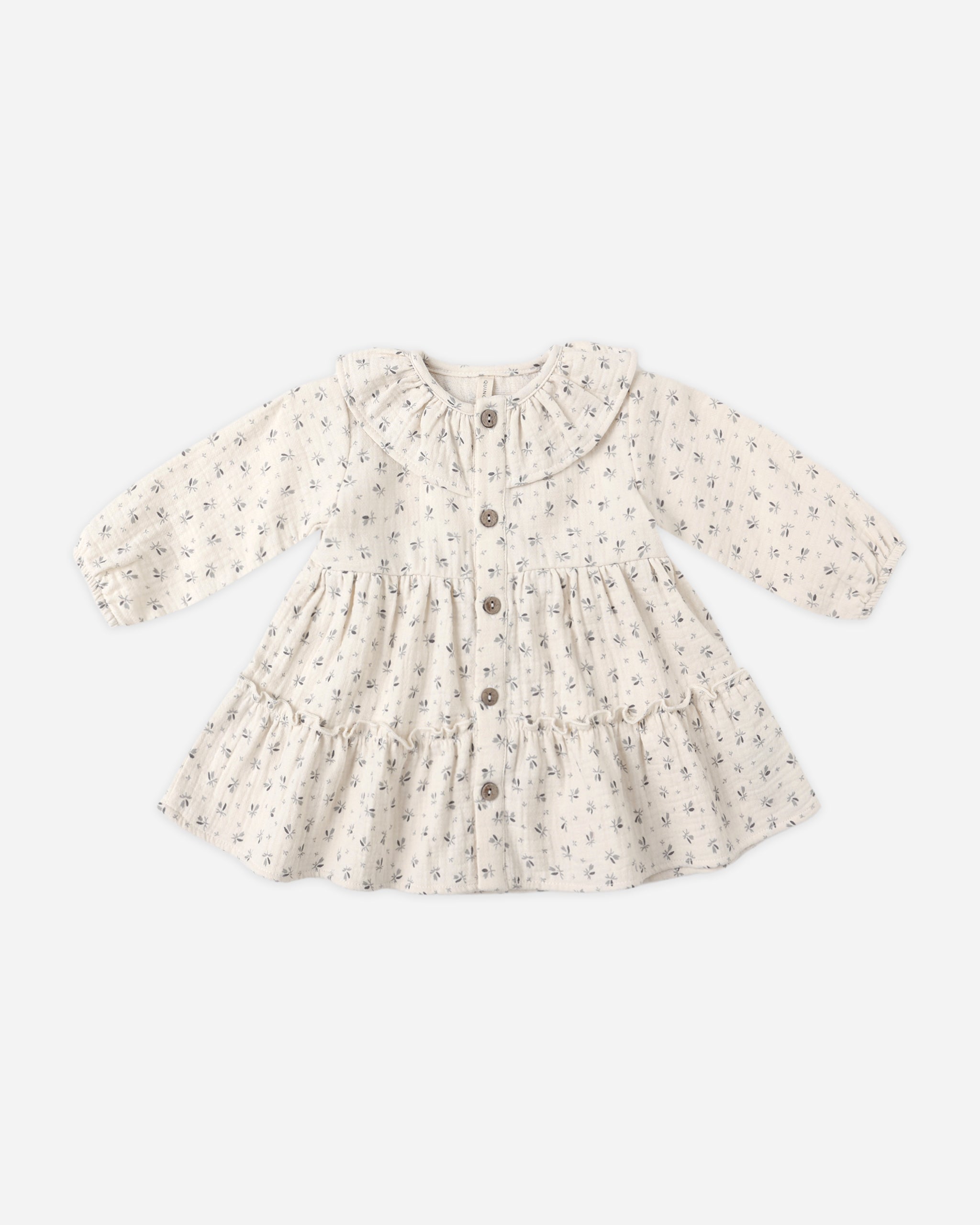 Ruffle Collar Button Dress || Bluebell - Rylee + Cru | Kids Clothes | Trendy Baby Clothes | Modern Infant Outfits |