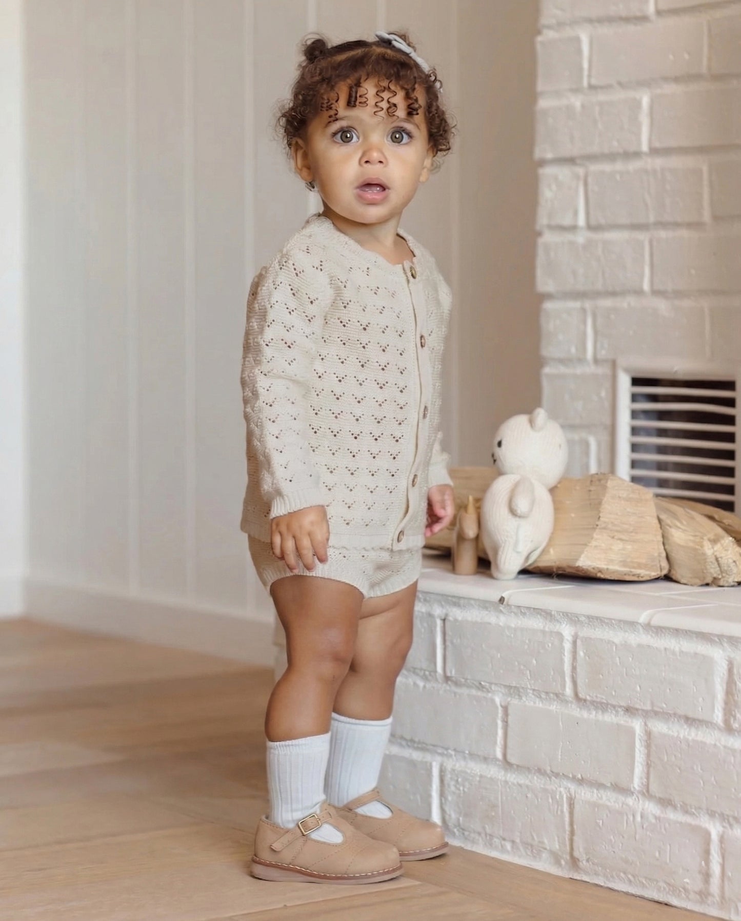 Scalloped Cardigan Natural - Rylee + Cru | Kids Clothes | Trendy Baby Clothes | Modern Infant Outfits |