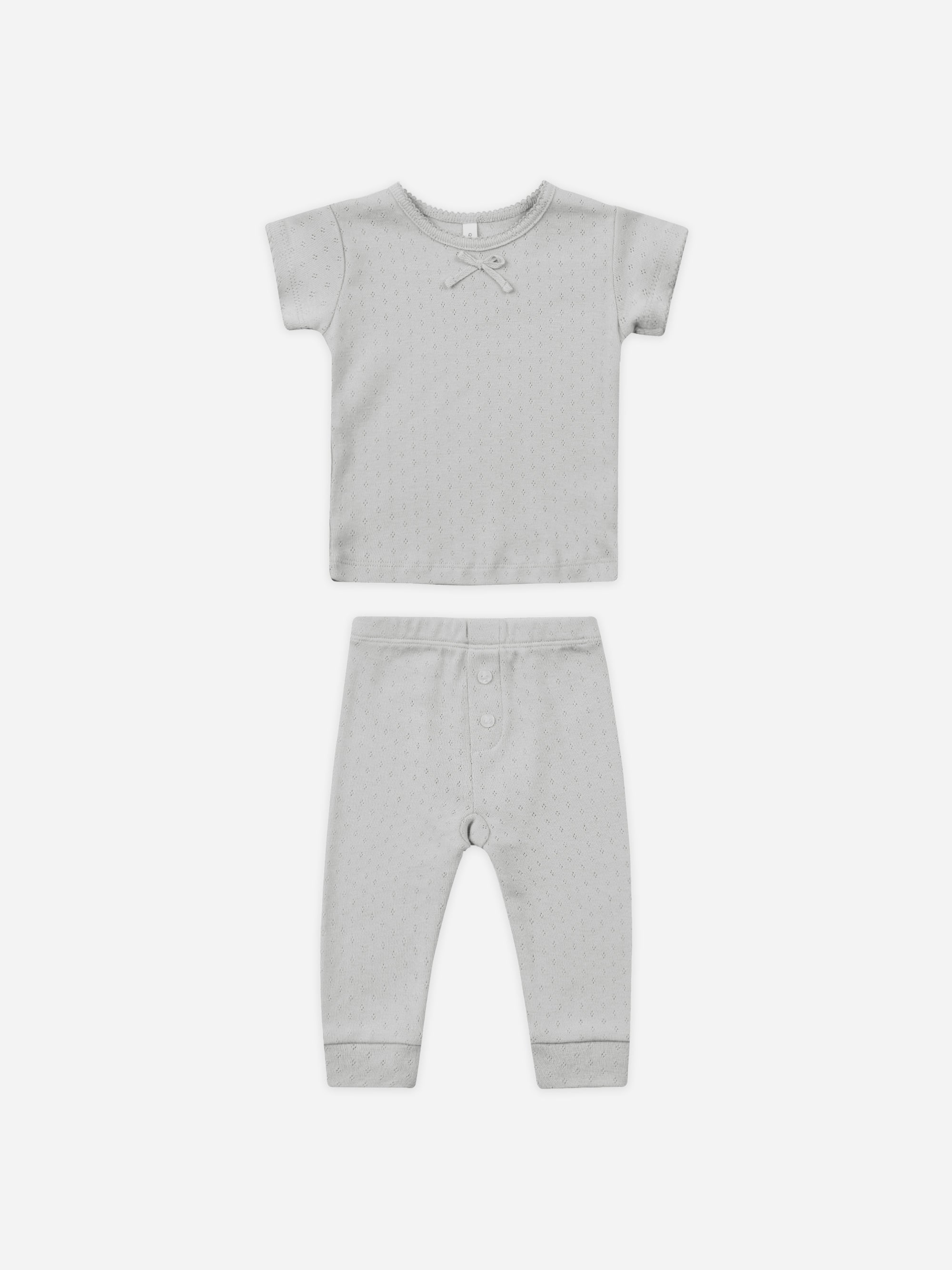 Pointelle Tee + Legging || Cloud - Rylee + Cru | Kids Clothes | Trendy Baby Clothes | Modern Infant Outfits |