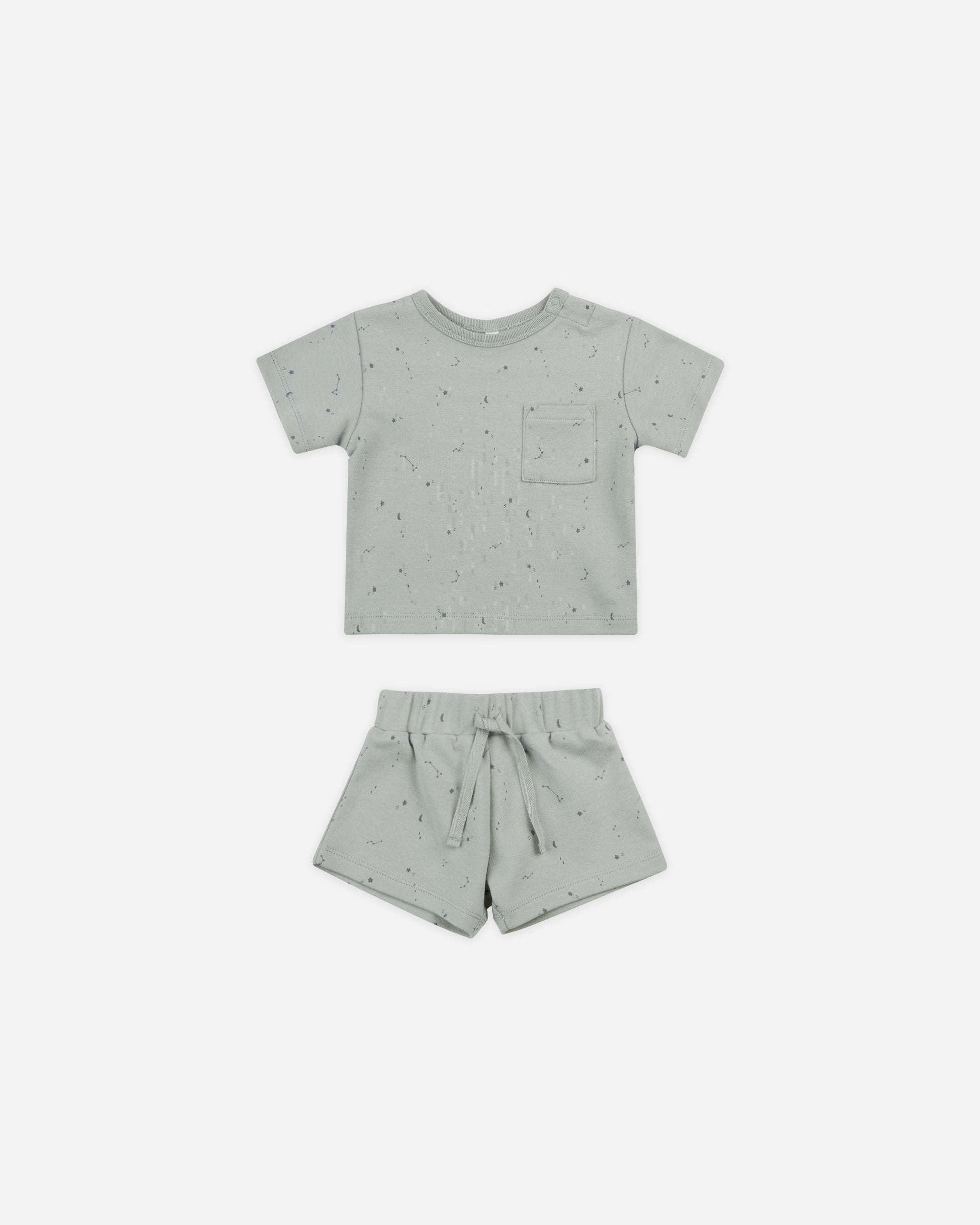 Boxy Pocket Tee + Short Set || Constellations - Rylee + Cru | Kids Clothes | Trendy Baby Clothes | Modern Infant Outfits |