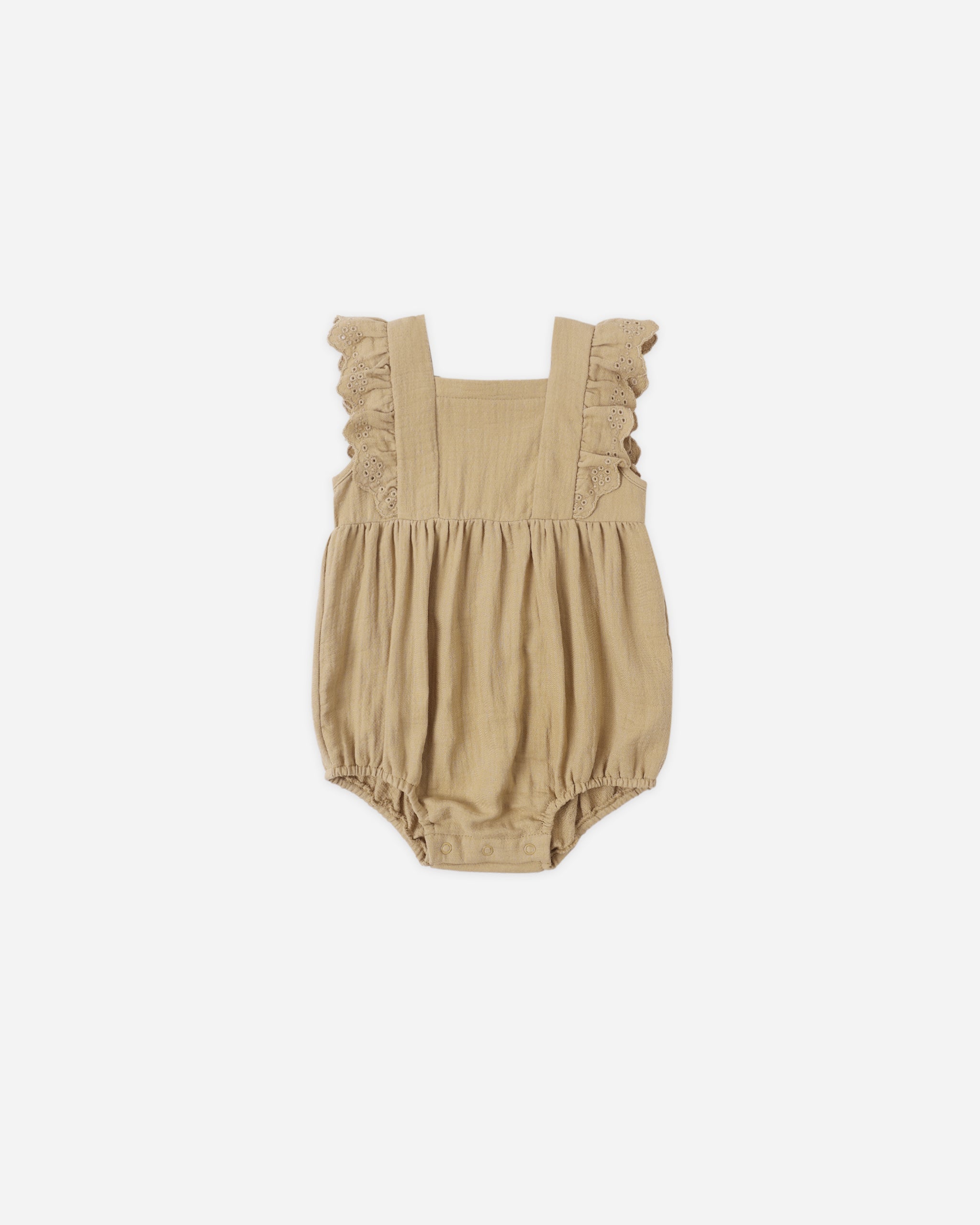 Naomi Romper Honey - Rylee + Cru | Kids Clothes | Trendy Baby Clothes | Modern Infant Outfits |