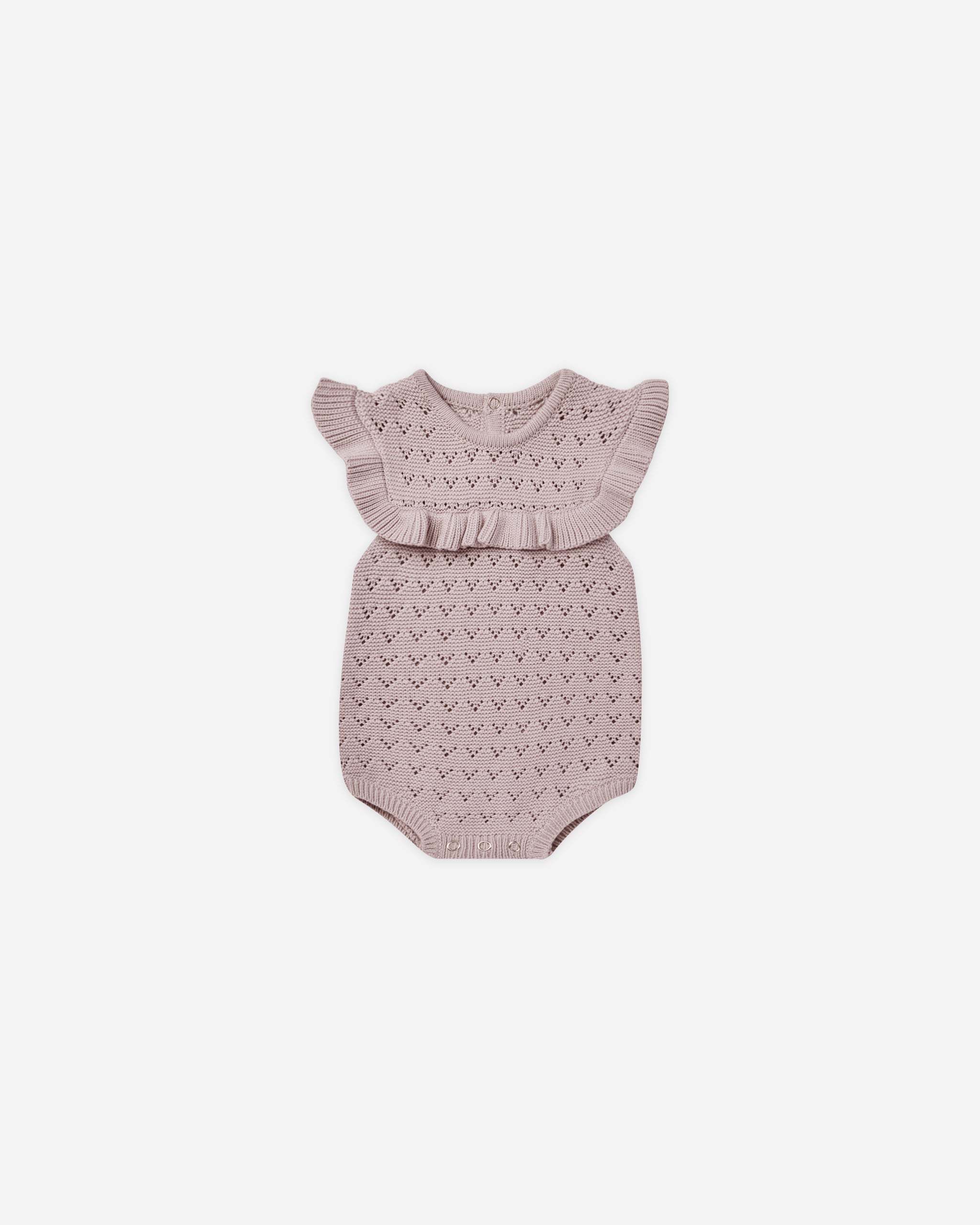 Pointelle Ruffle Romper || Lavender - Rylee + Cru | Kids Clothes | Trendy Baby Clothes | Modern Infant Outfits |