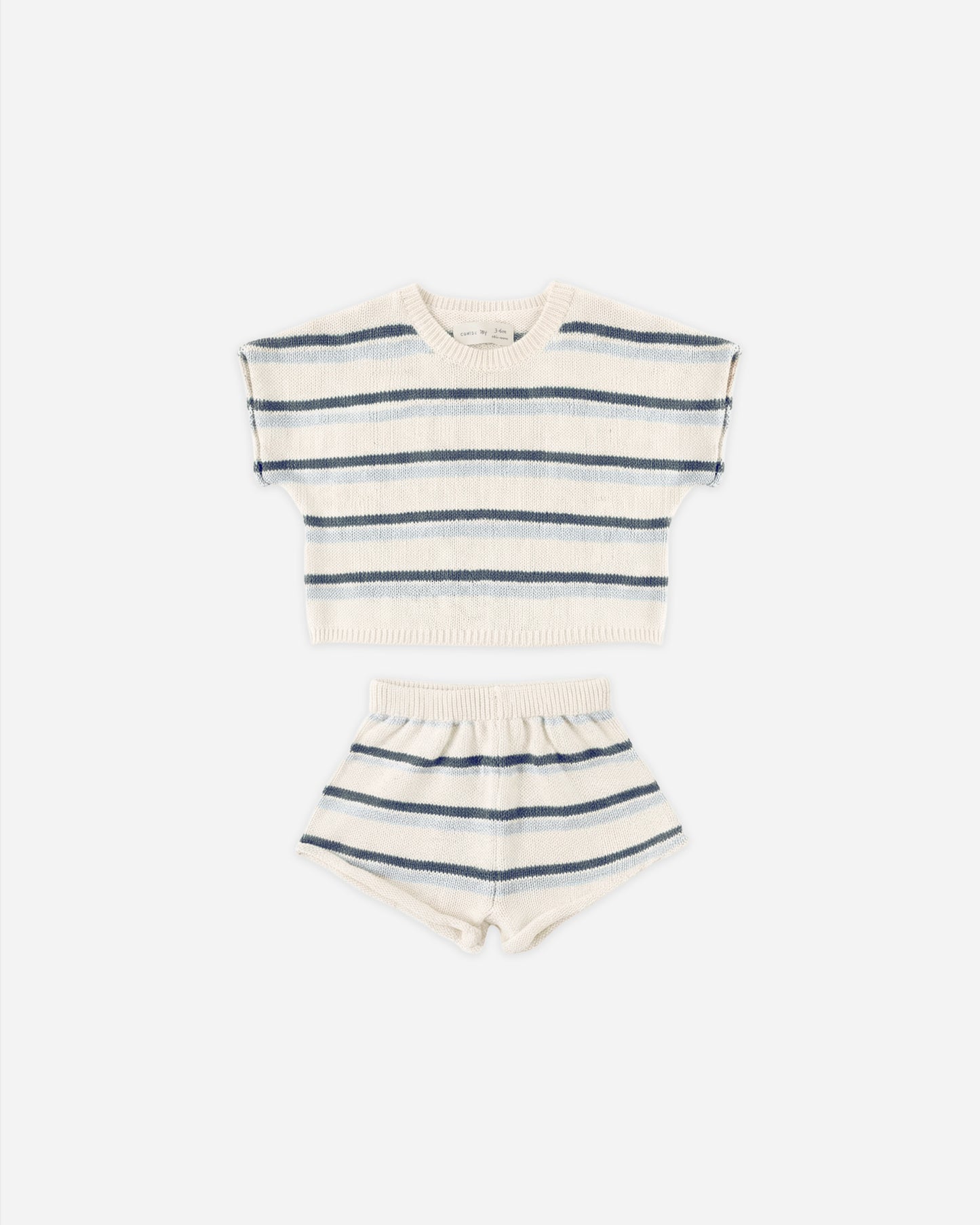Relaxed Summer Knit Set Ocean Stripe - Rylee + Cru | Kids Clothes | Trendy Baby Clothes | Modern Infant Outfits |