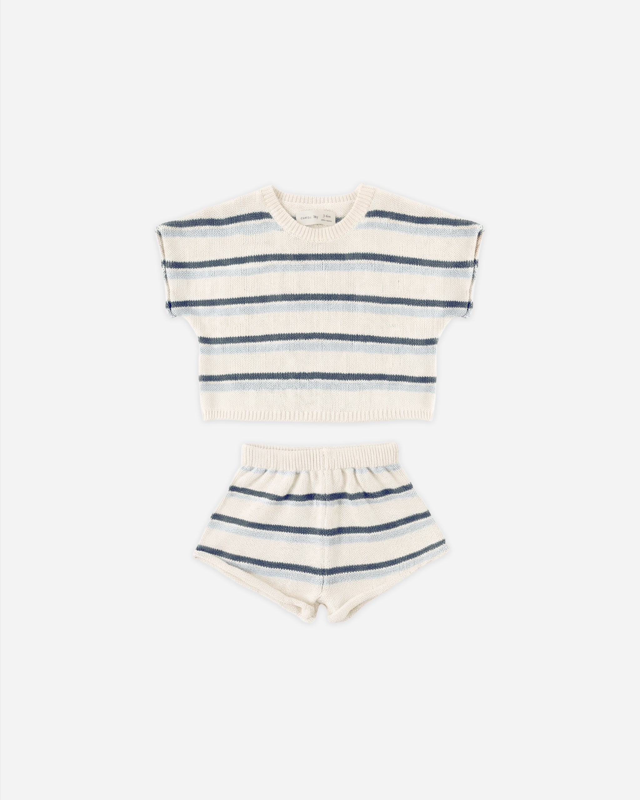 Relaxed Summer Knit Set Ocean Stripe - Rylee + Cru | Kids Clothes | Trendy Baby Clothes | Modern Infant Outfits |