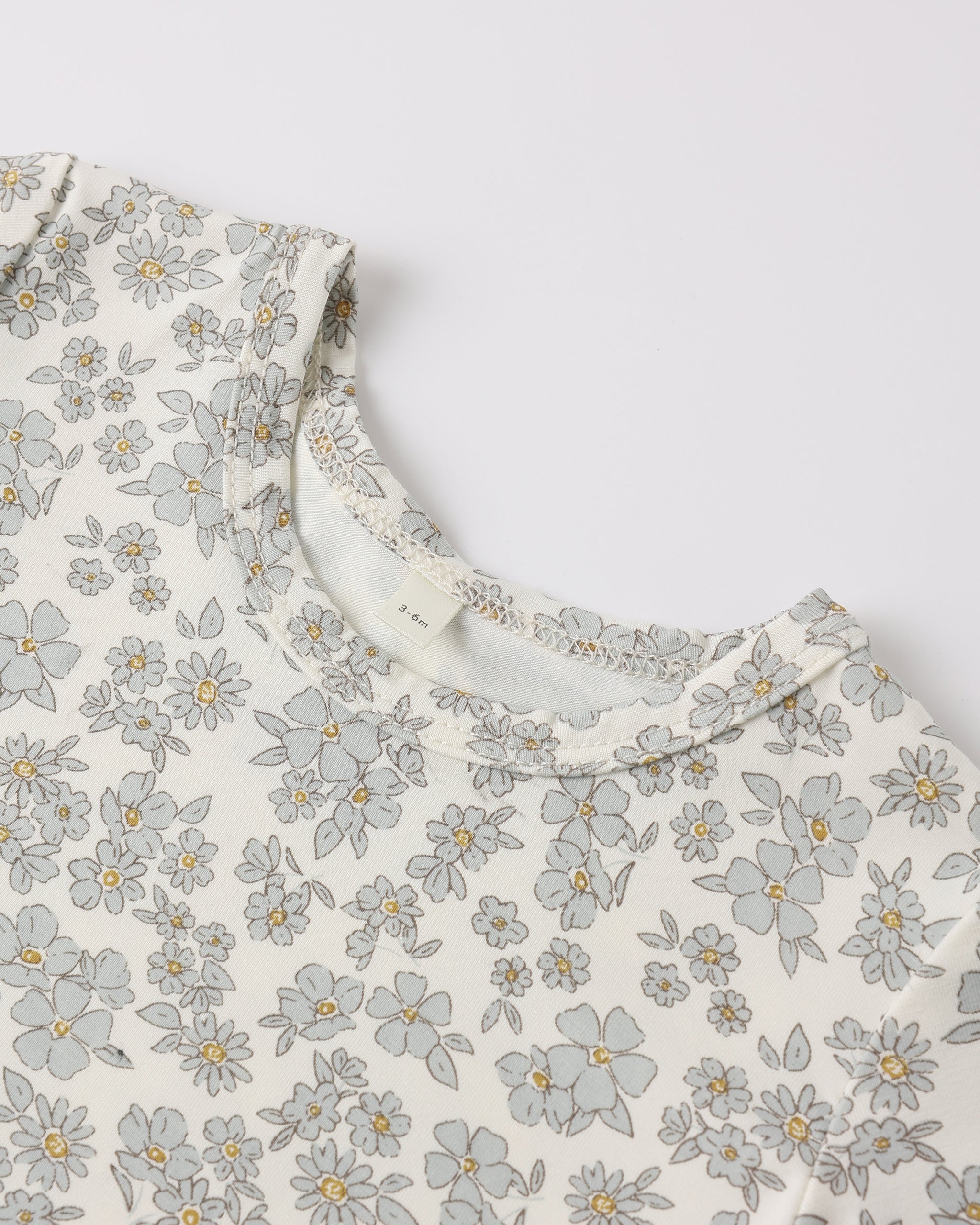 Bamboo Short Sleeve Pajama Set Blue Floral - Rylee + Cru | Kids Clothes | Trendy Baby Clothes | Modern Infant Outfits |