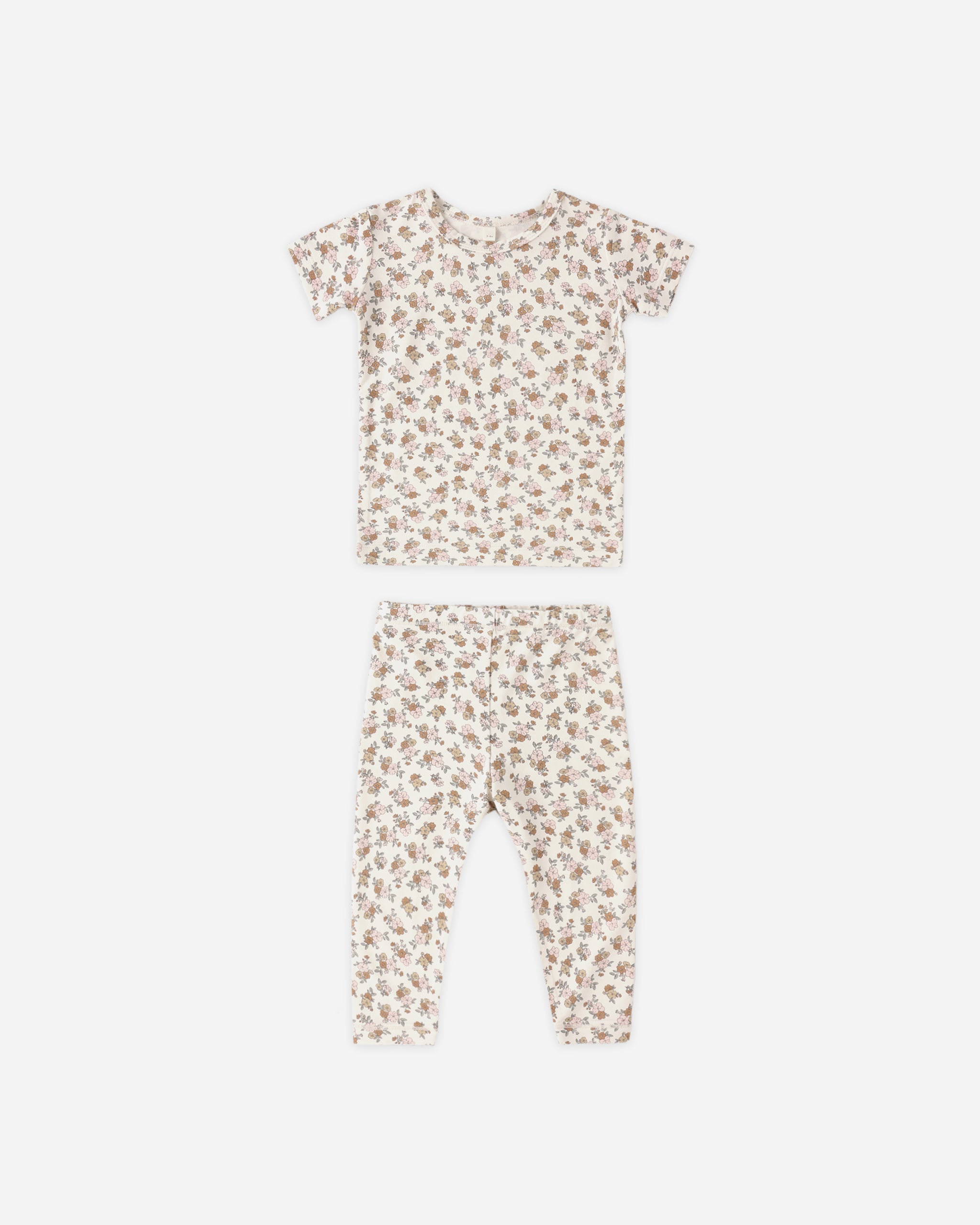 Bamboo Short Sleeve Pajama Set Wildflower - Rylee + Cru | Kids Clothes | Trendy Baby Clothes | Modern Infant Outfits |