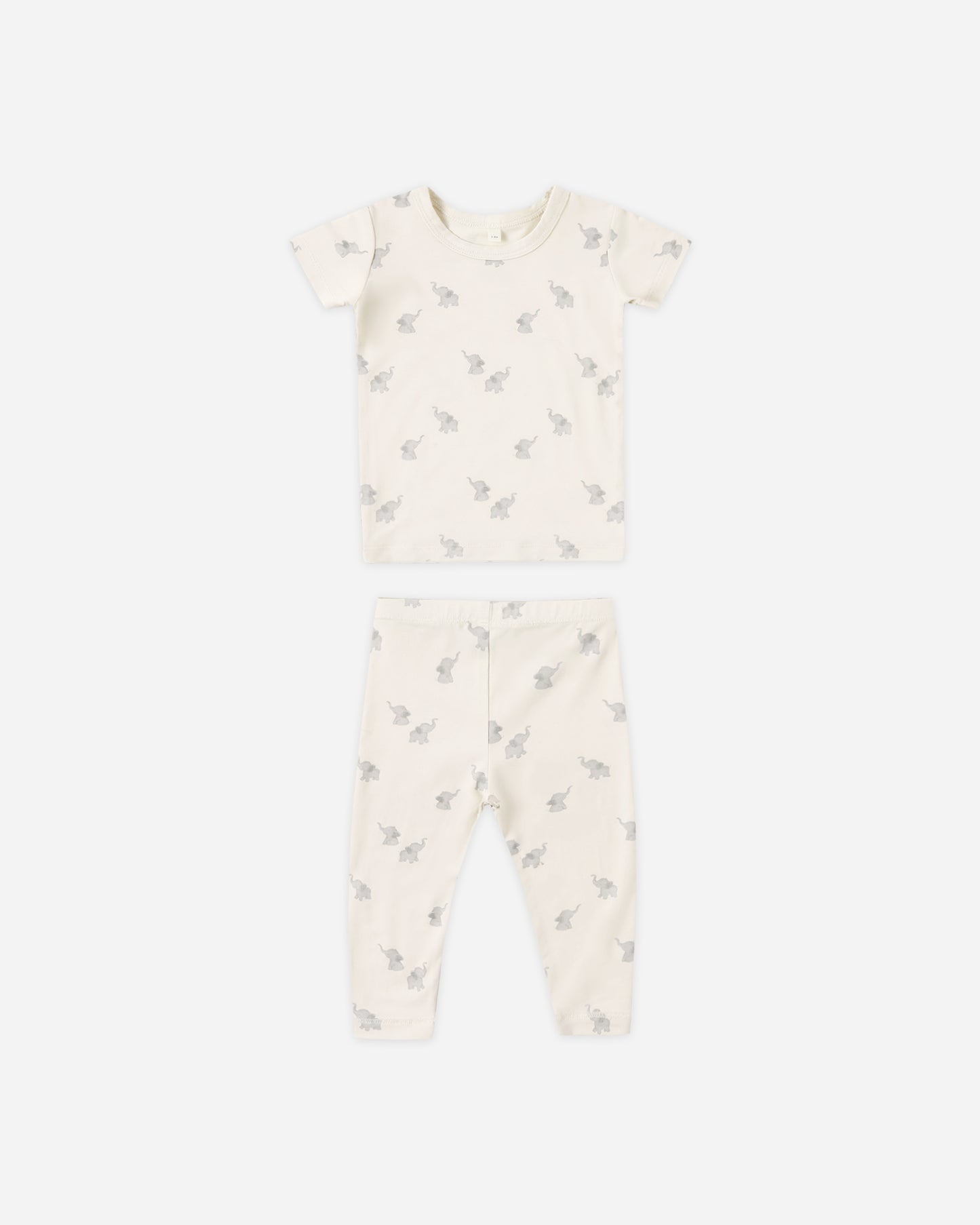 Bamboo Short Sleeve Pajama Set Elephants - Rylee + Cru | Kids Clothes | Trendy Baby Clothes | Modern Infant Outfits |