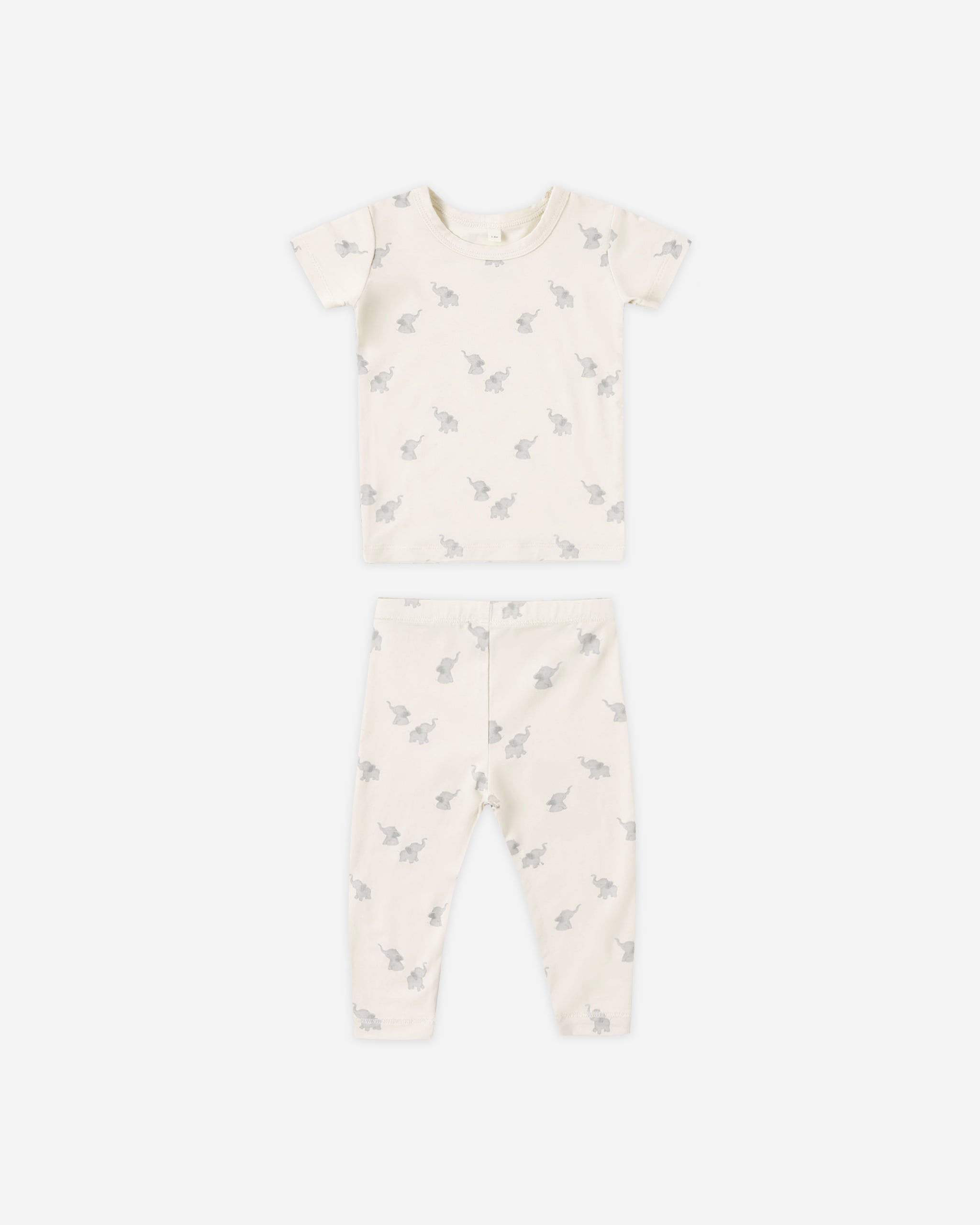 Bamboo Short Sleeve Pajama Set Elephants - Rylee + Cru | Kids Clothes | Trendy Baby Clothes | Modern Infant Outfits |