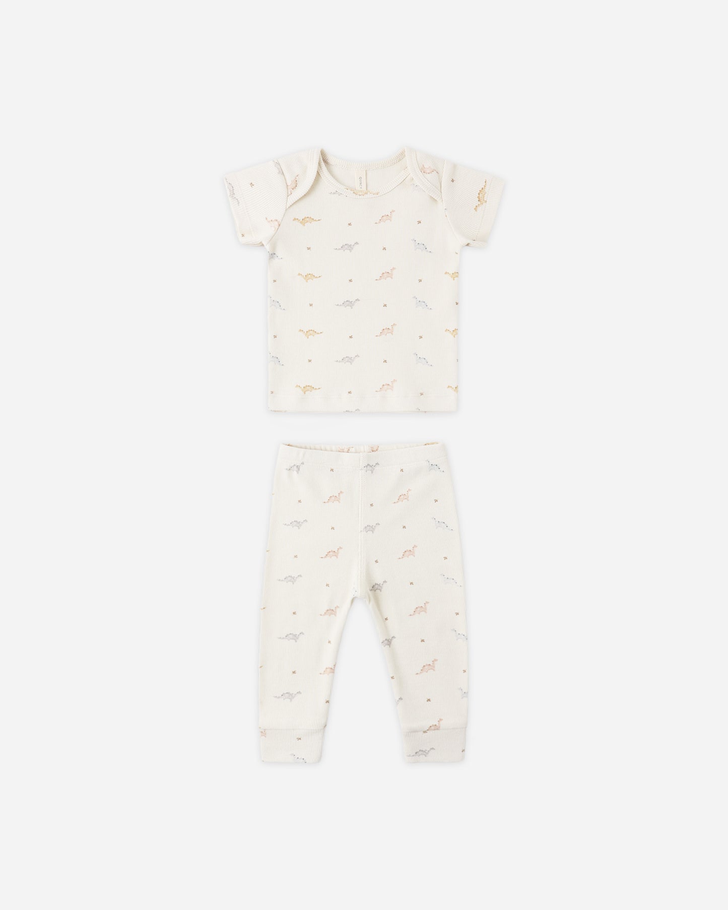 Ribbed Short Sleeve Tee + Legging Set Dinos - Rylee + Cru | Kids Clothes | Trendy Baby Clothes | Modern Infant Outfits |