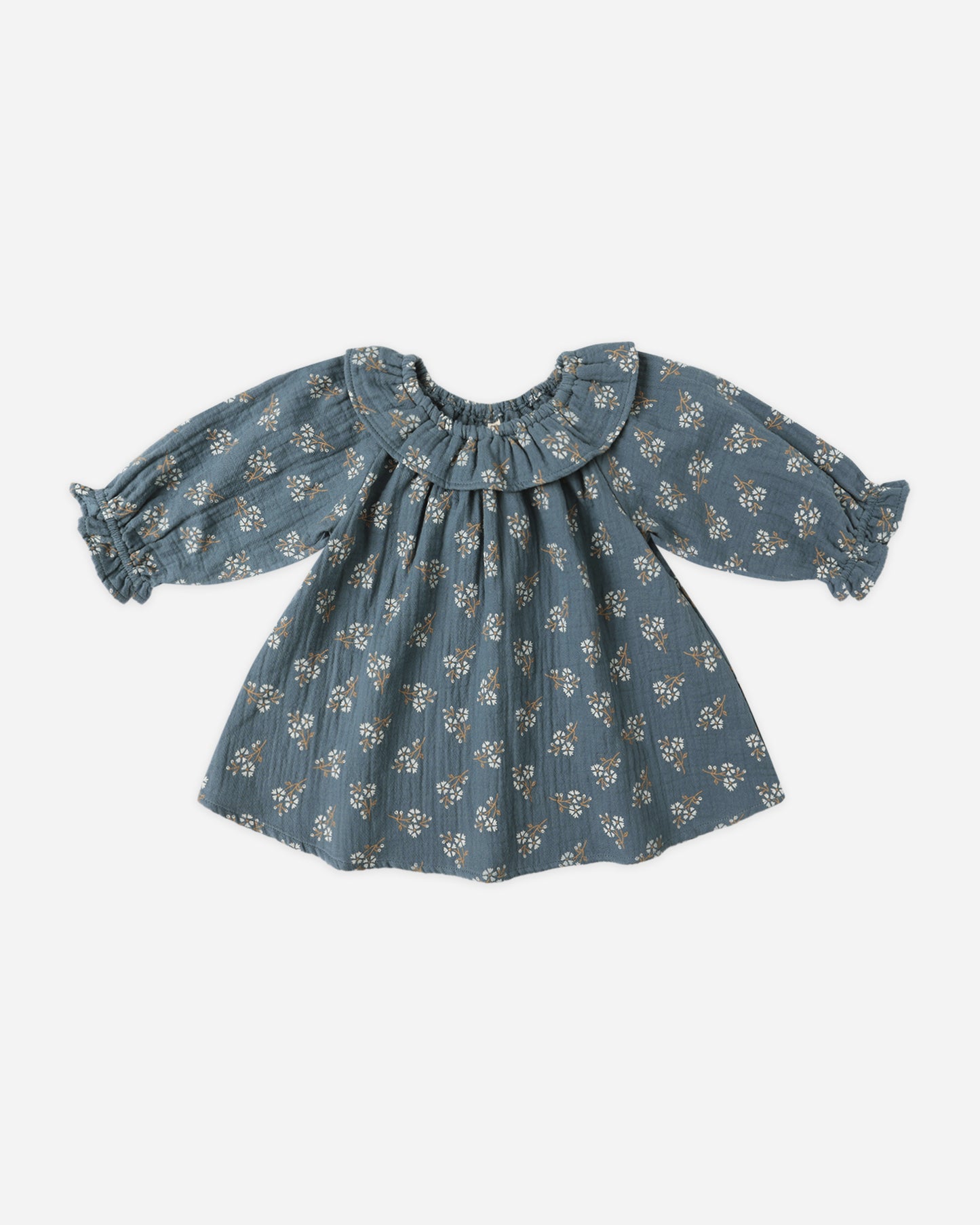 Long Sleeve Isla Dress || Blue Floral - Rylee + Cru | Kids Clothes | Trendy Baby Clothes | Modern Infant Outfits |