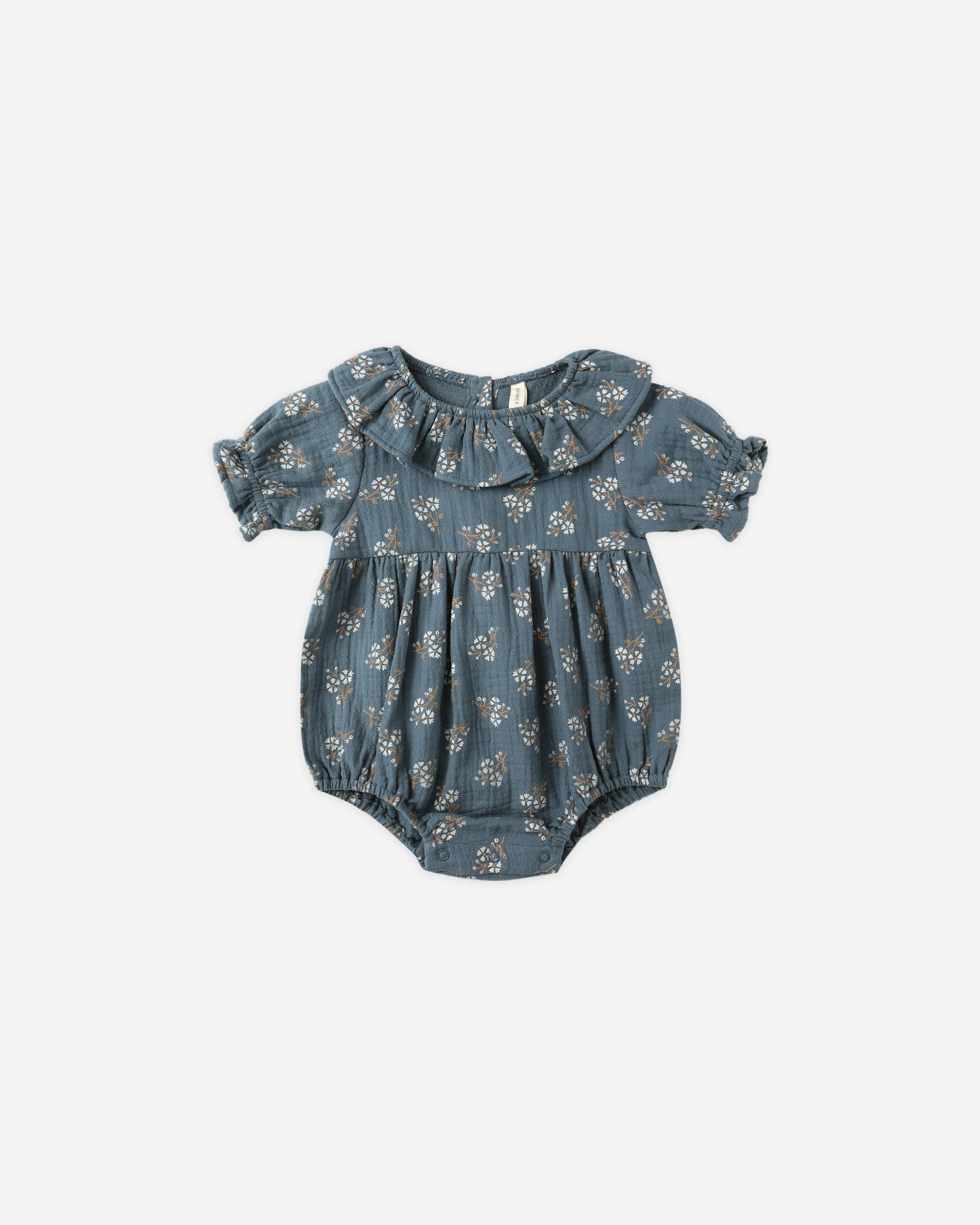 Collared Romper || Blue Floral - Rylee + Cru | Kids Clothes | Trendy Baby Clothes | Modern Infant Outfits |