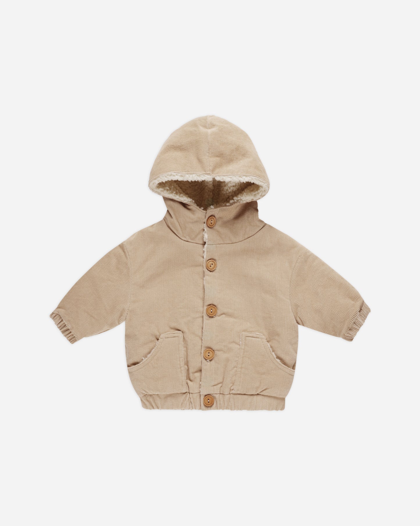 Corduroy Hooded Jacket || Latte