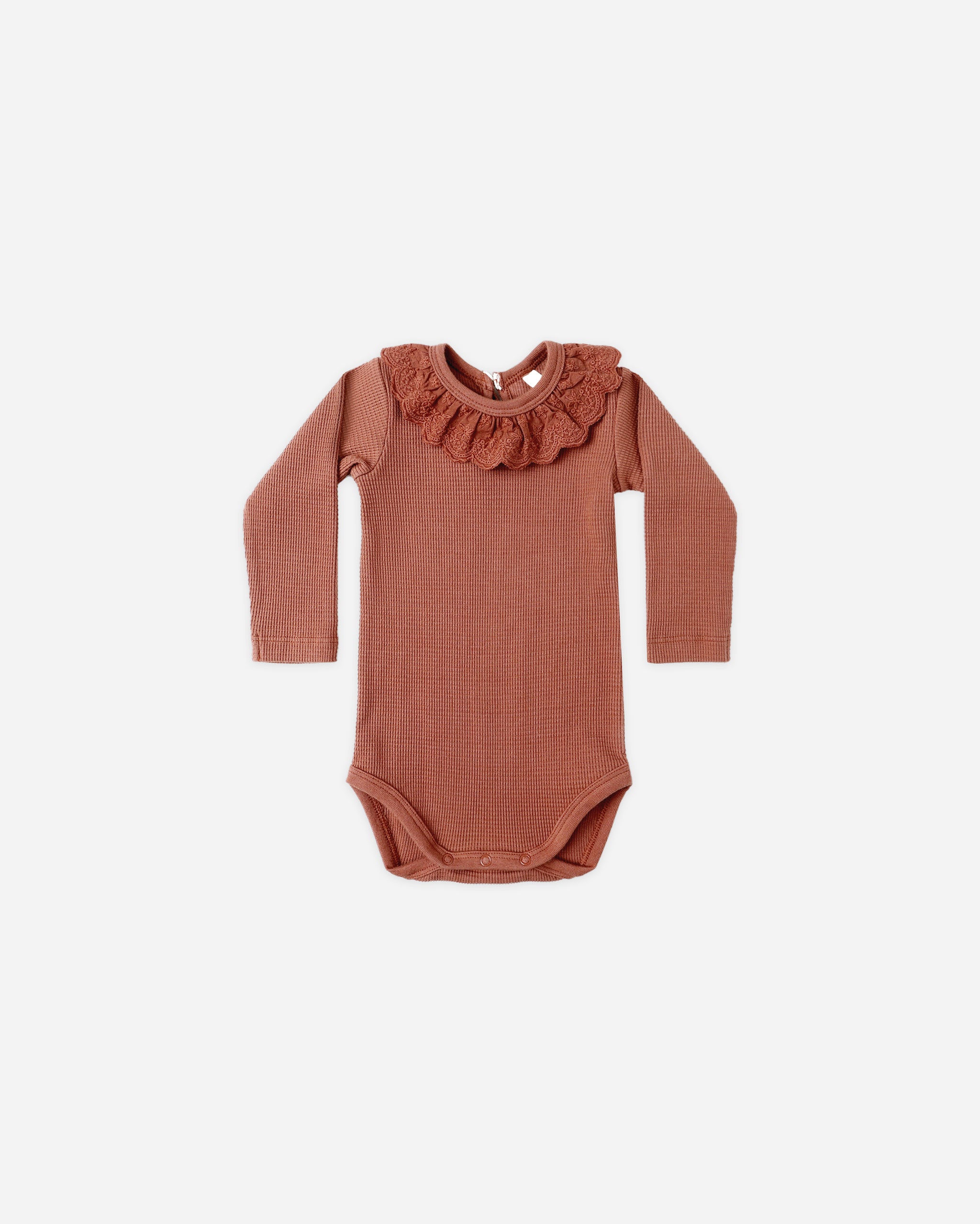 Ruffle Collar Bodysuit || Cranberry - Rylee + Cru | Kids Clothes | Trendy Baby Clothes | Modern Infant Outfits |