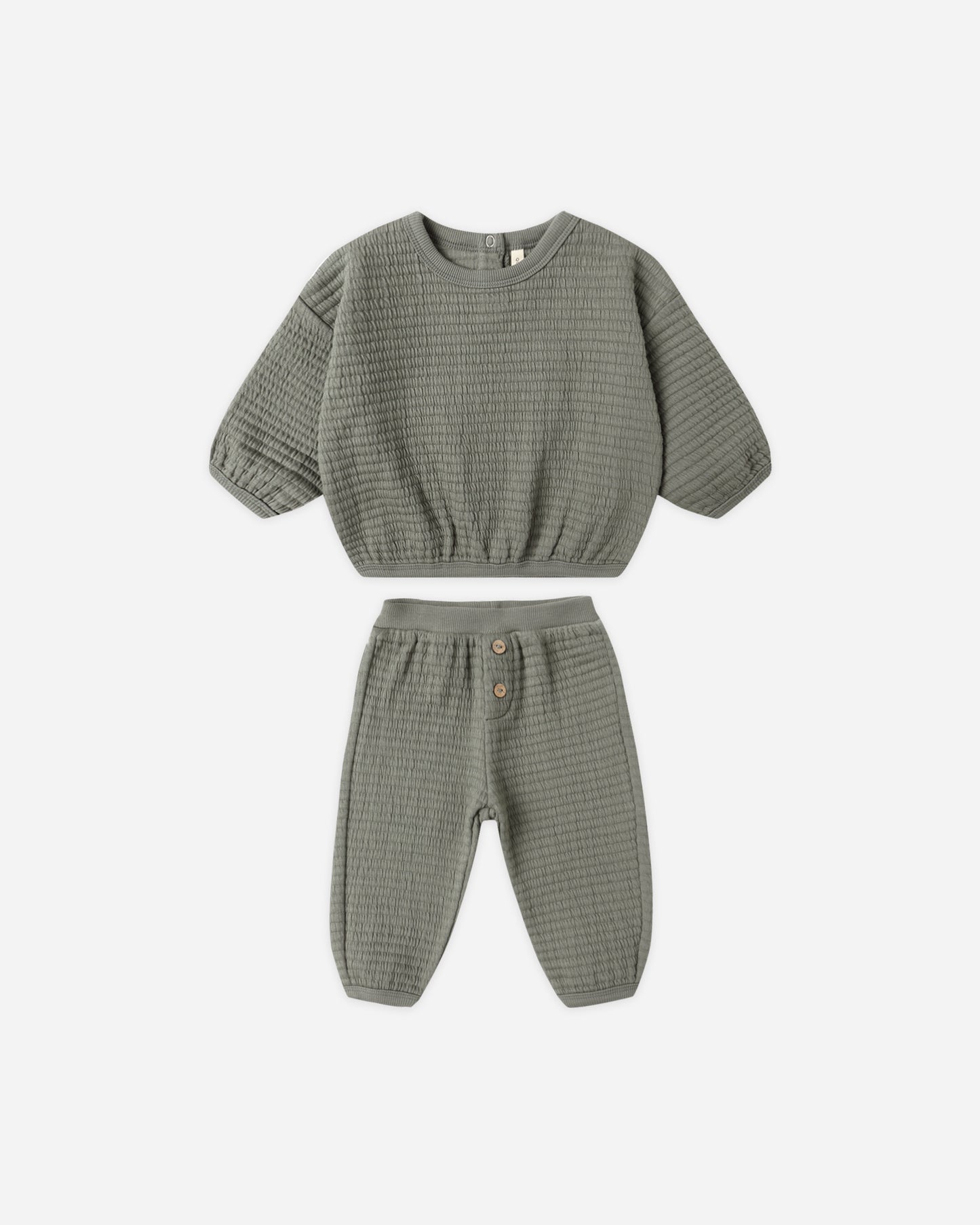 Textured Sweat Set || Forest - Rylee + Cru | Kids Clothes | Trendy Baby Clothes | Modern Infant Outfits |