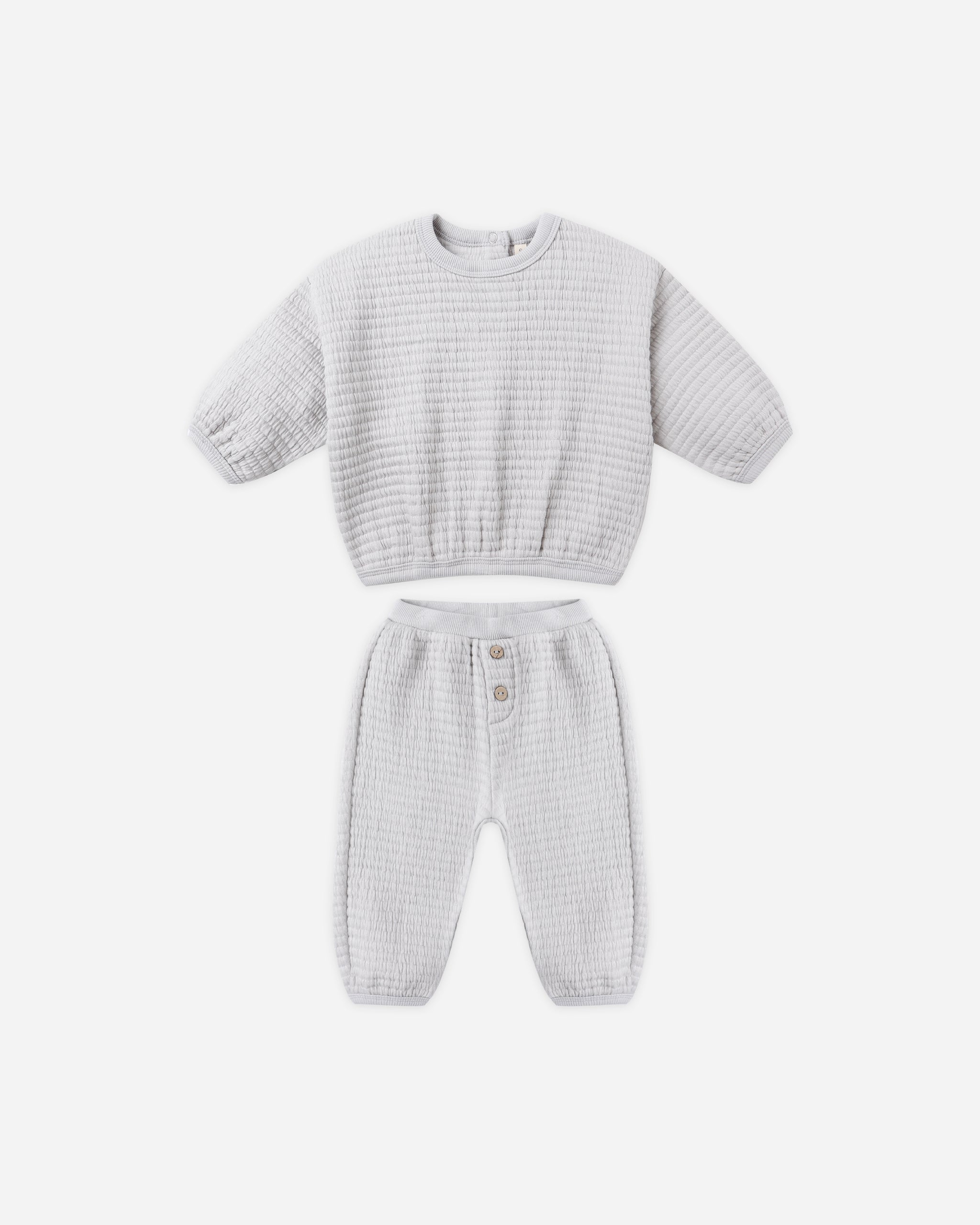 Textured Sweat Set || Frost - Rylee + Cru | Kids Clothes | Trendy Baby Clothes | Modern Infant Outfits |