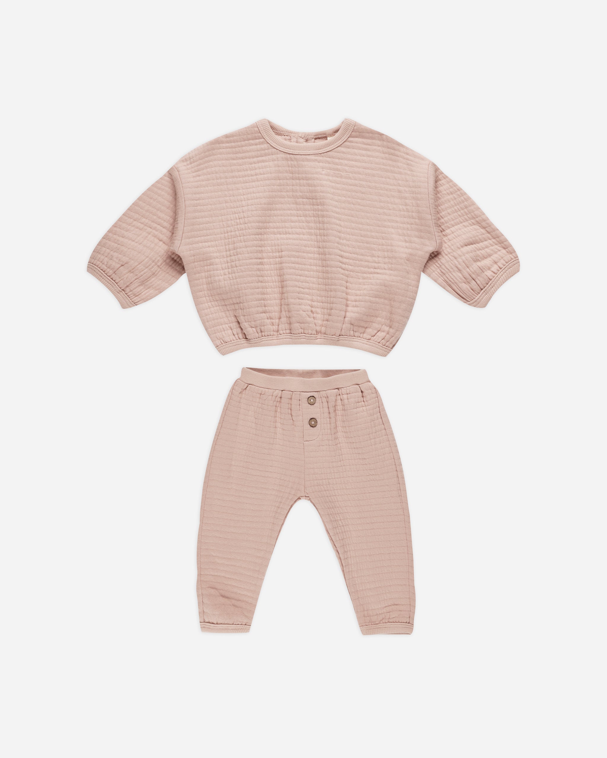 Textured Sweat Set || Blush