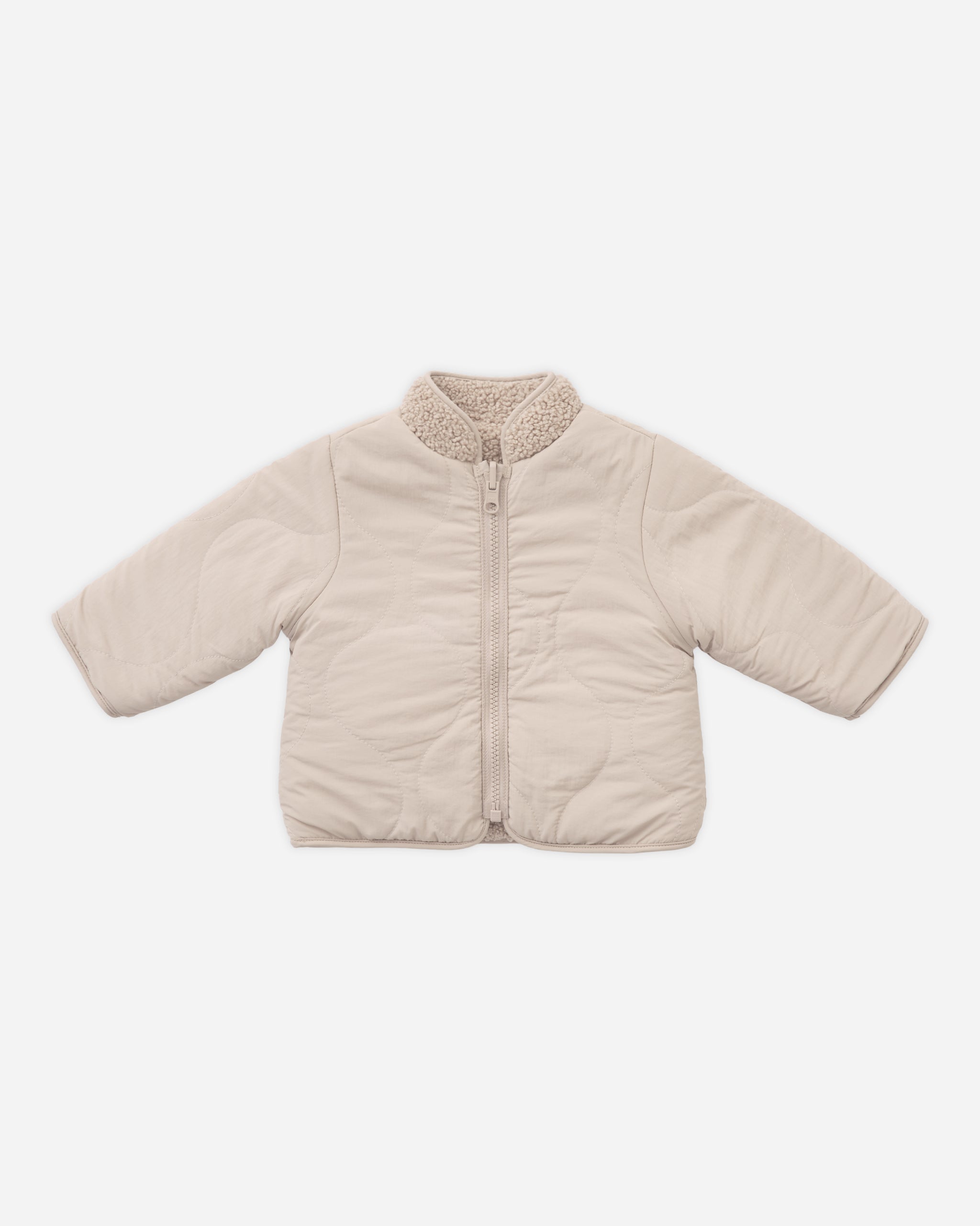 Shearling Zip Jacket Oat – Quincy Mae