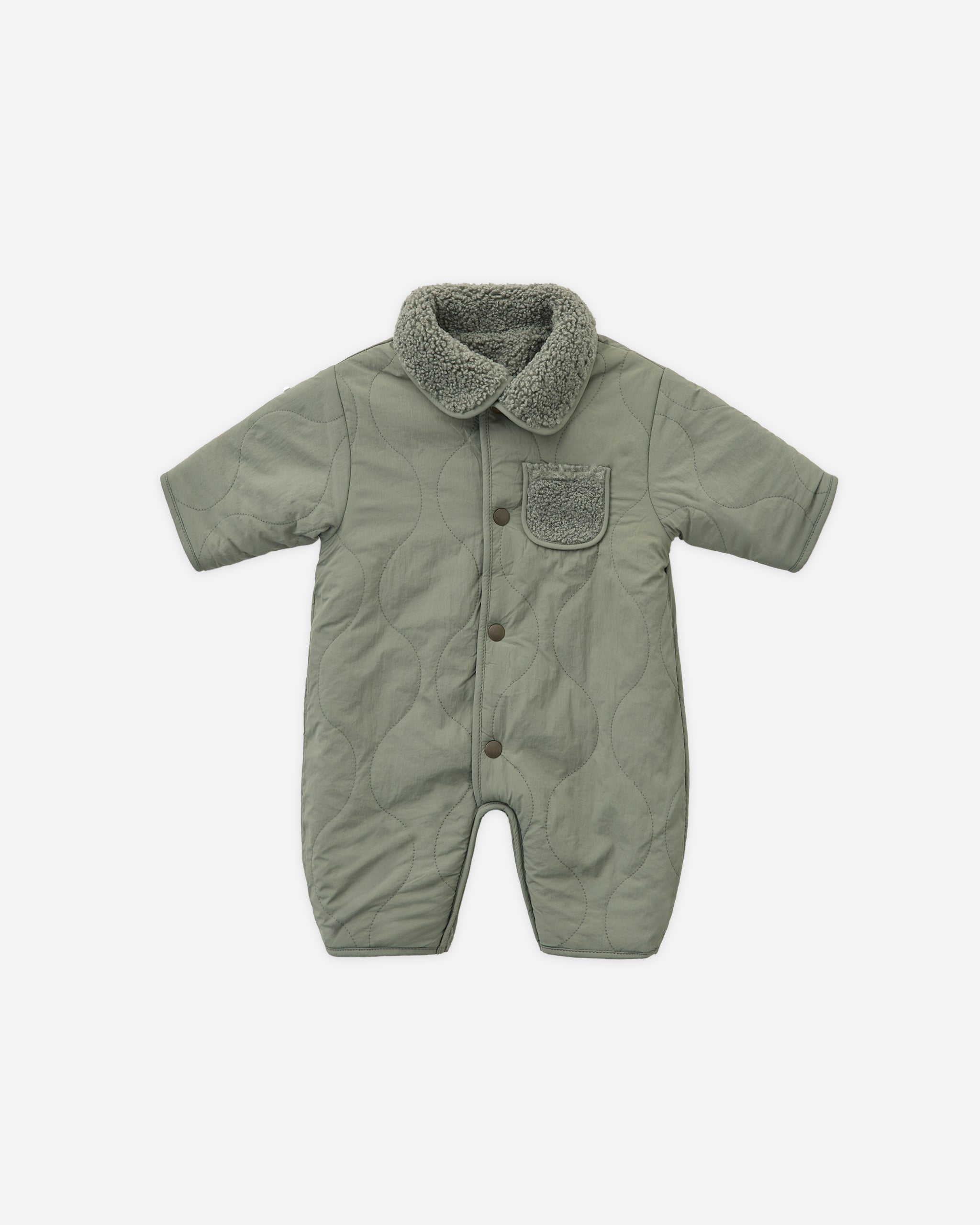 Shearling Jumpsuit Forest – Quincy Mae