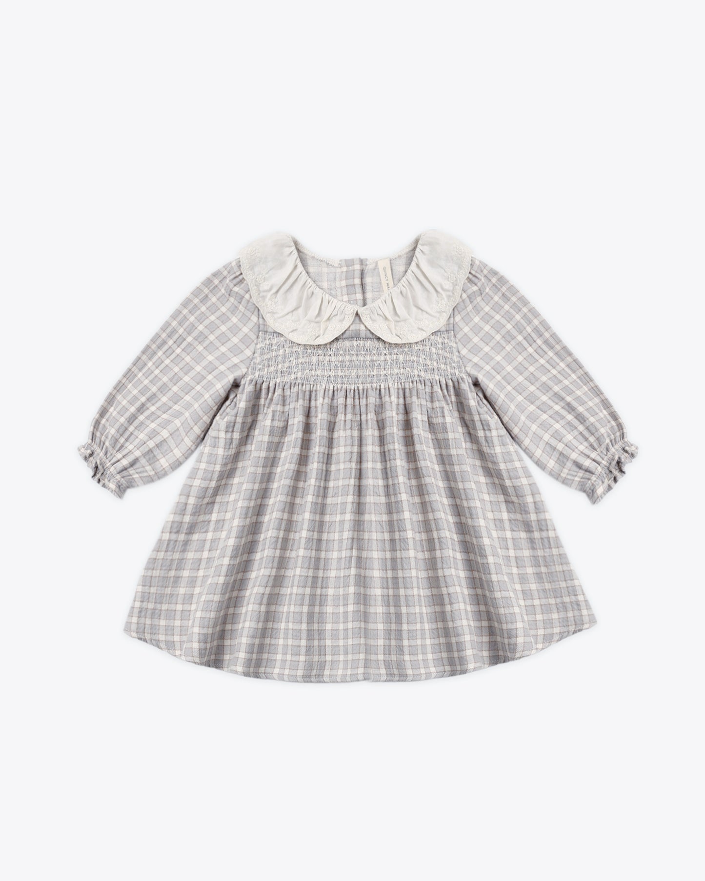 Callie-Kleid mit blauem Gingham-Karomuster